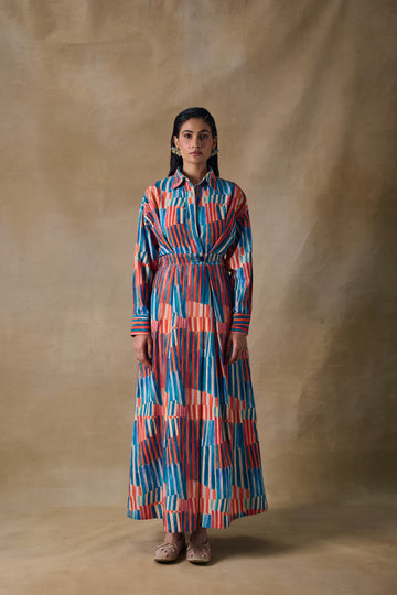 Asilah Stripe Wrap Dress