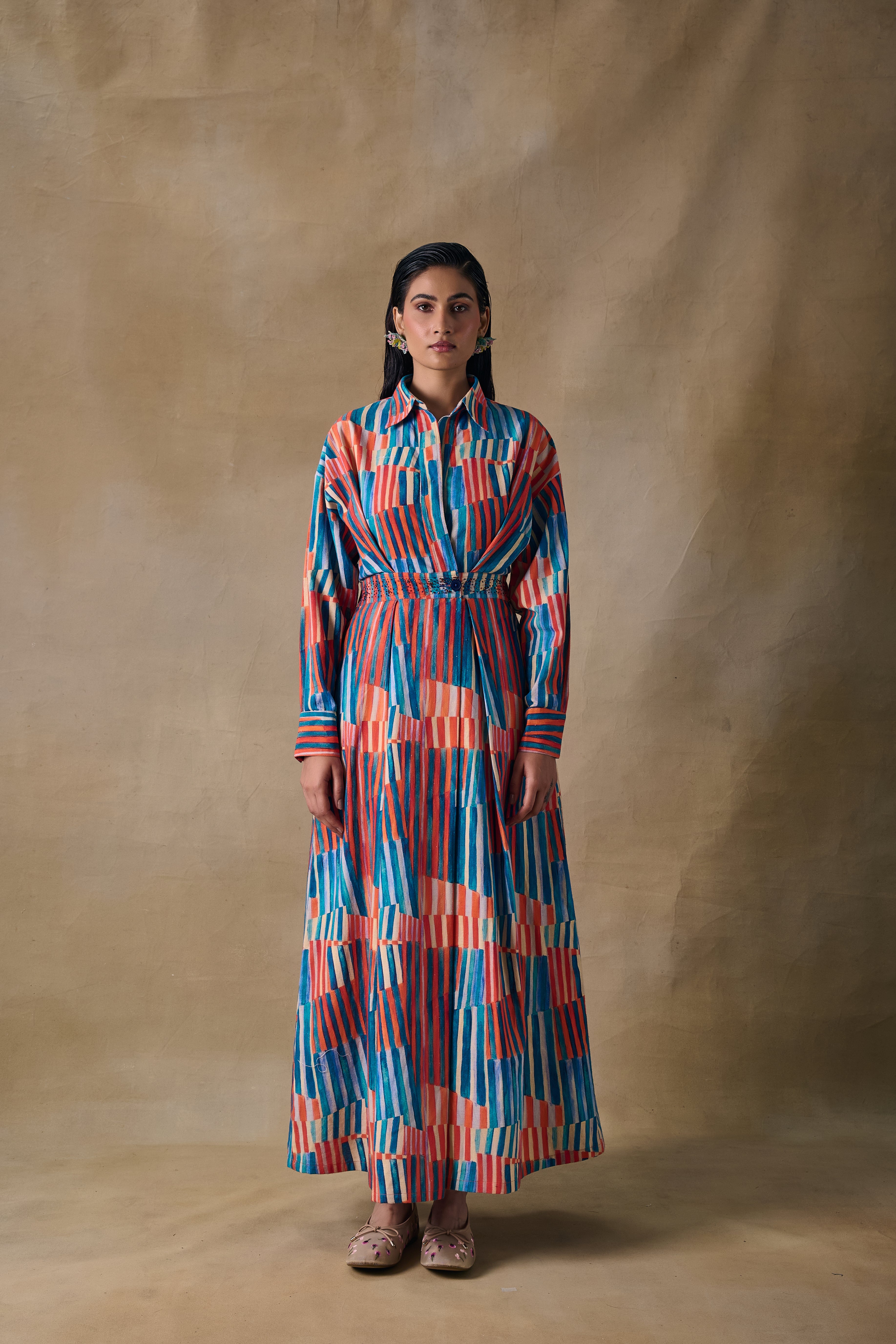 Asilah Stripe Wrap Dress