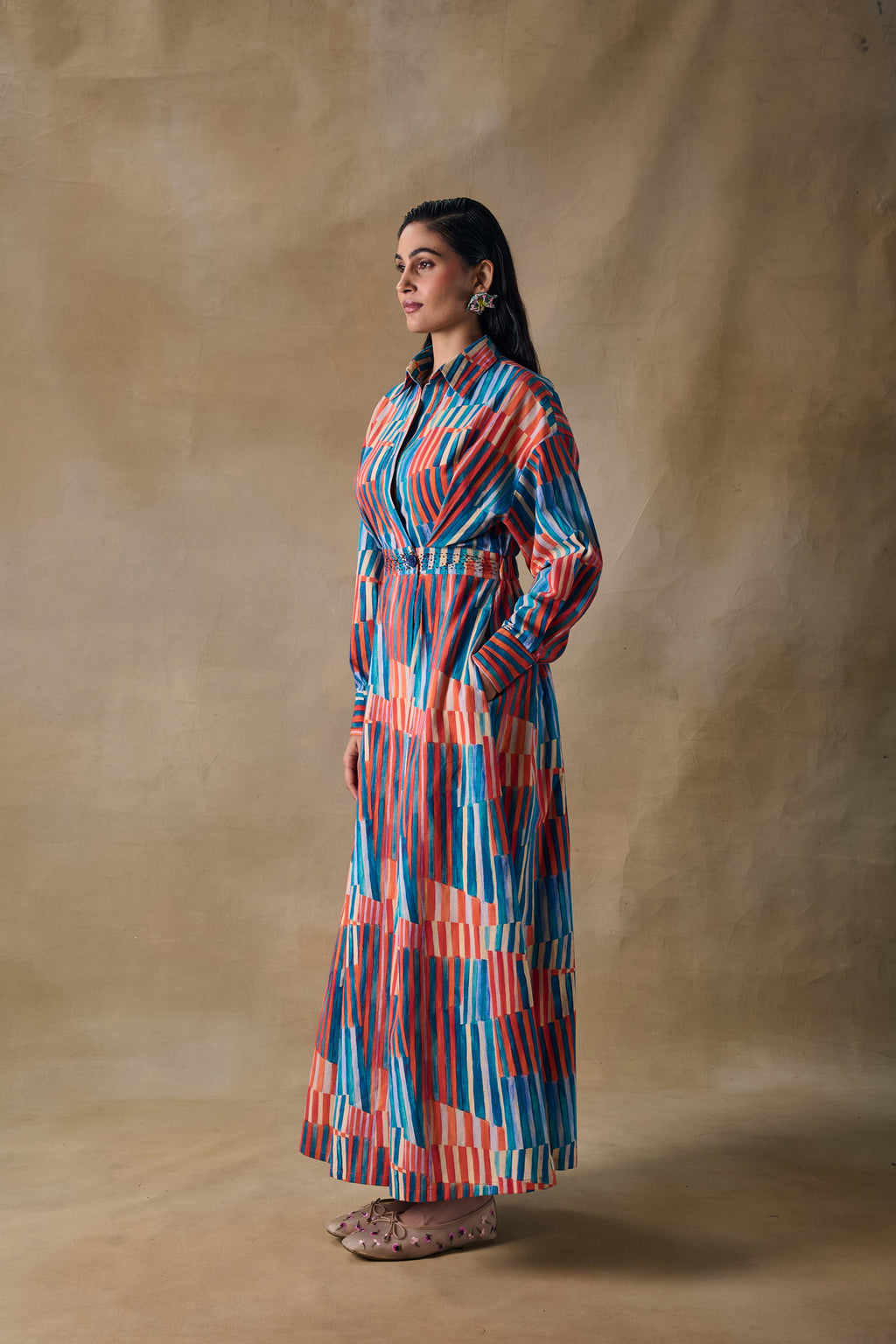 Asilah Stripe Wrap Dress