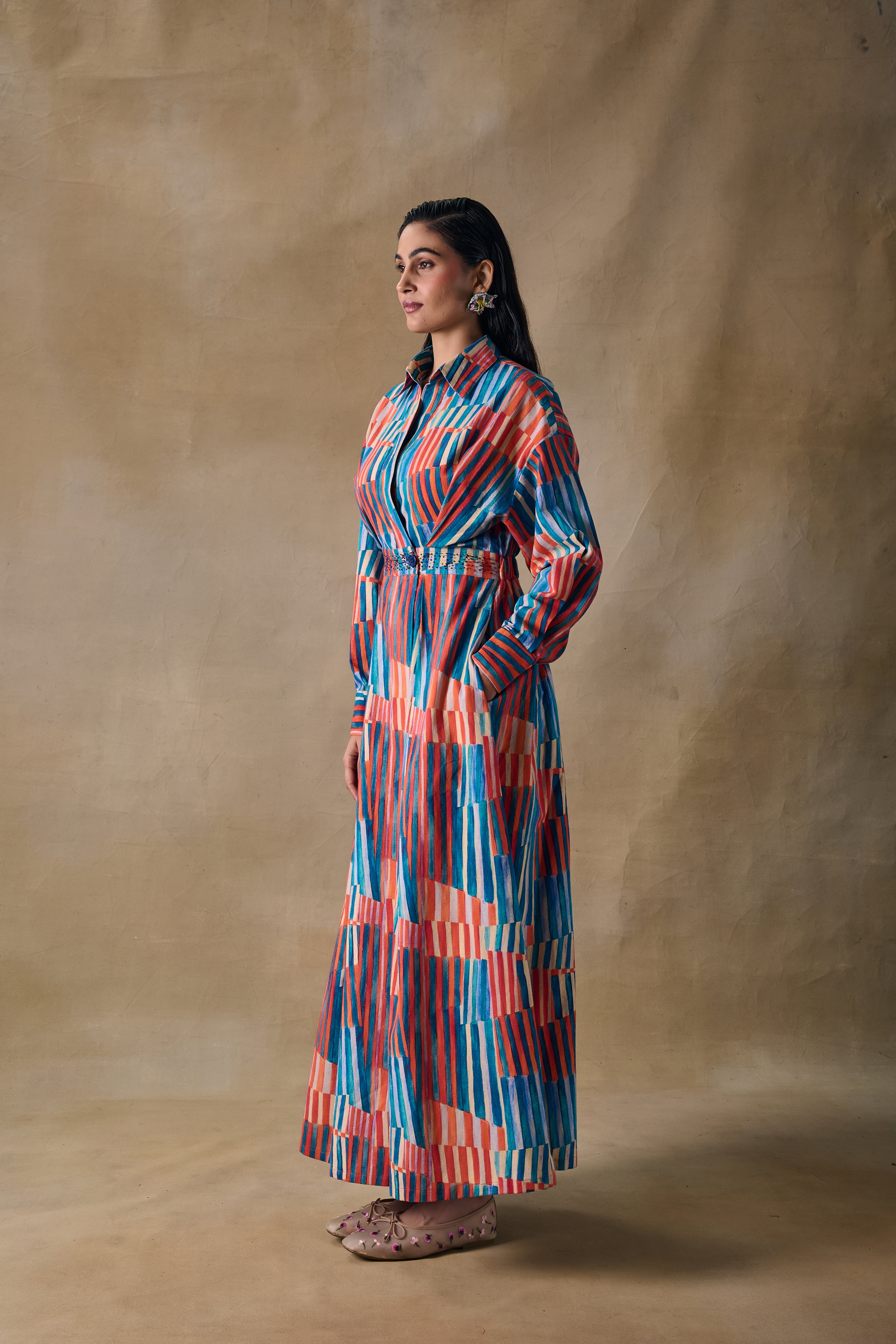 Asilah Stripe Wrap Dress