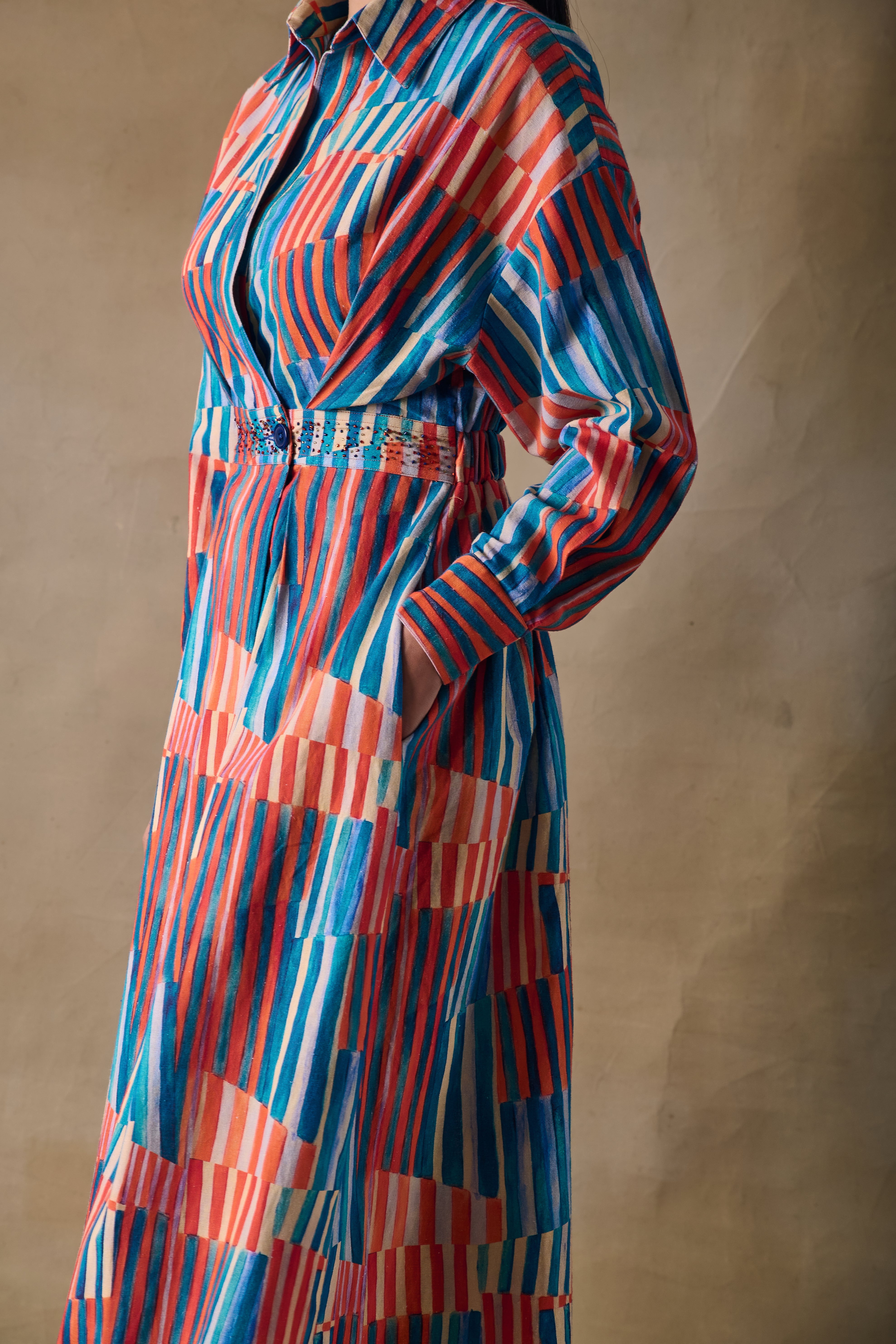 Asilah Stripe Wrap Dress