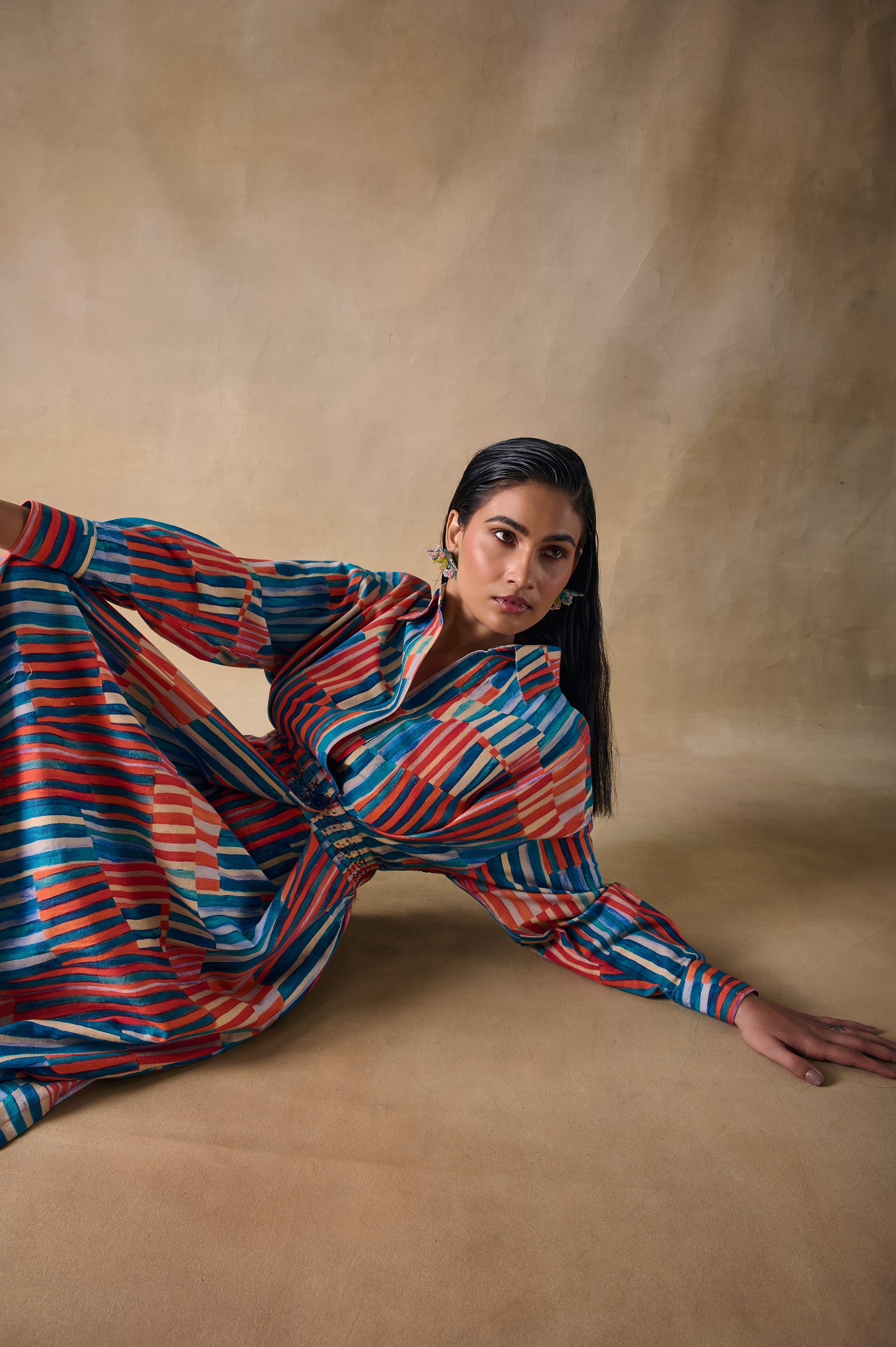 Asilah Stripe Wrap Dress