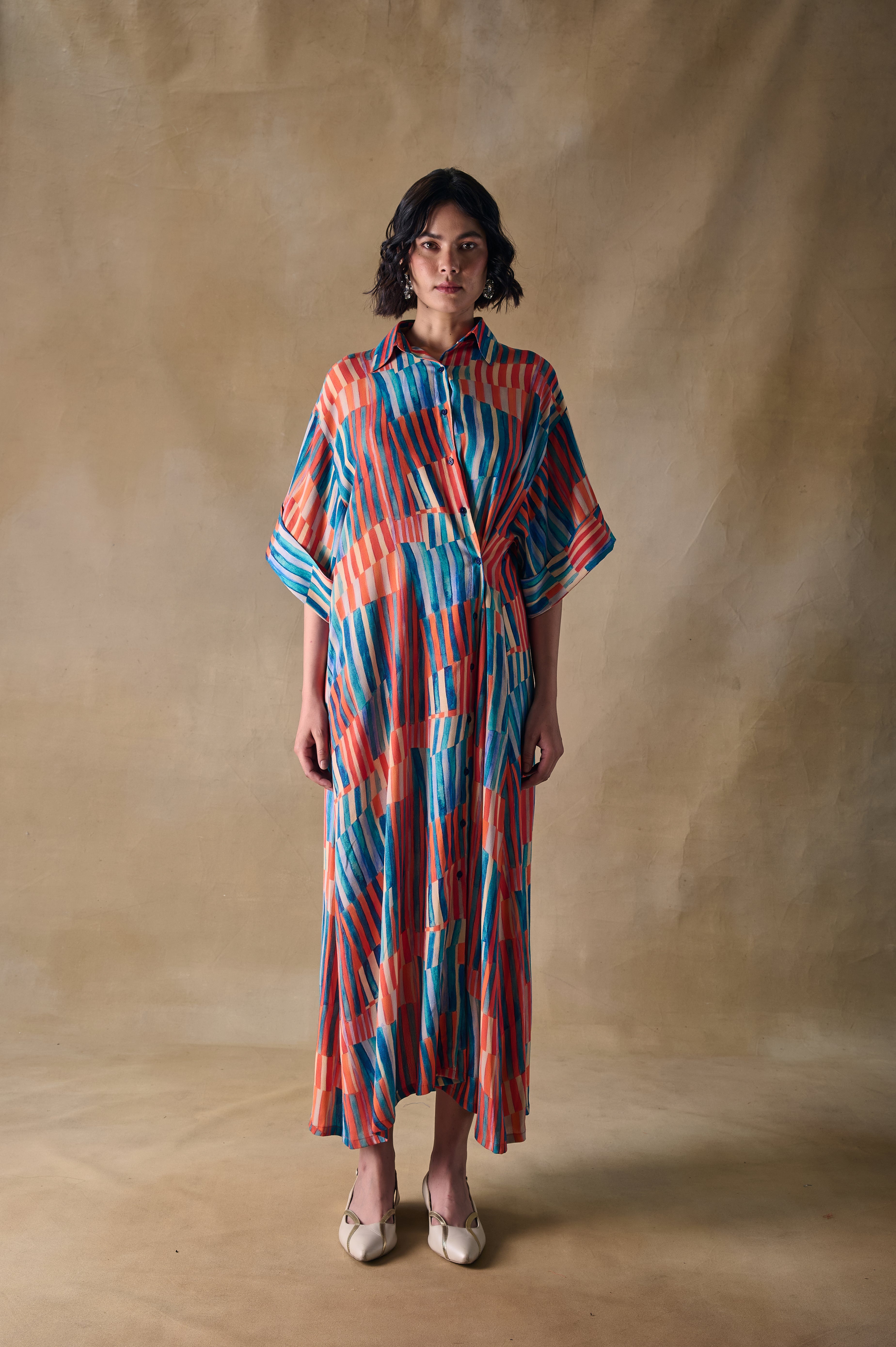 Asilah Stripe Asymmetrical Dress