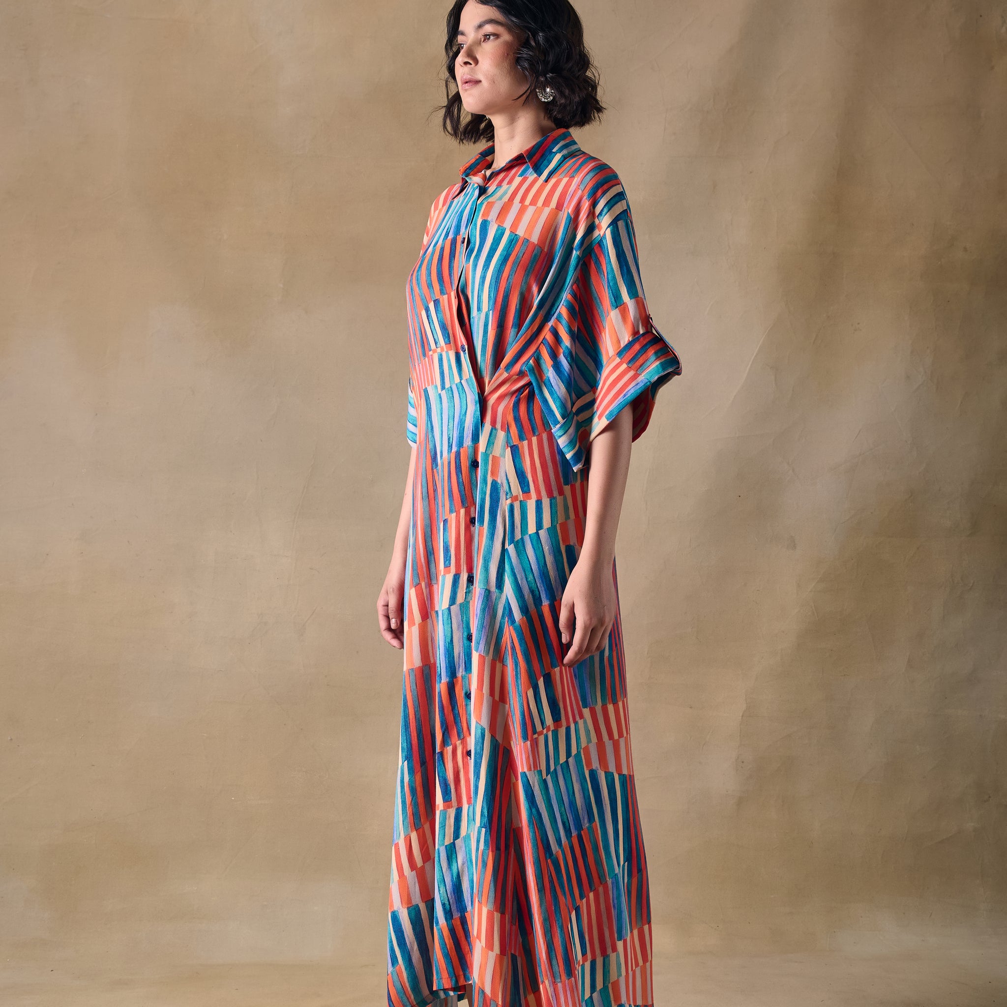 Asilah Stripe Asymmetrical Dress