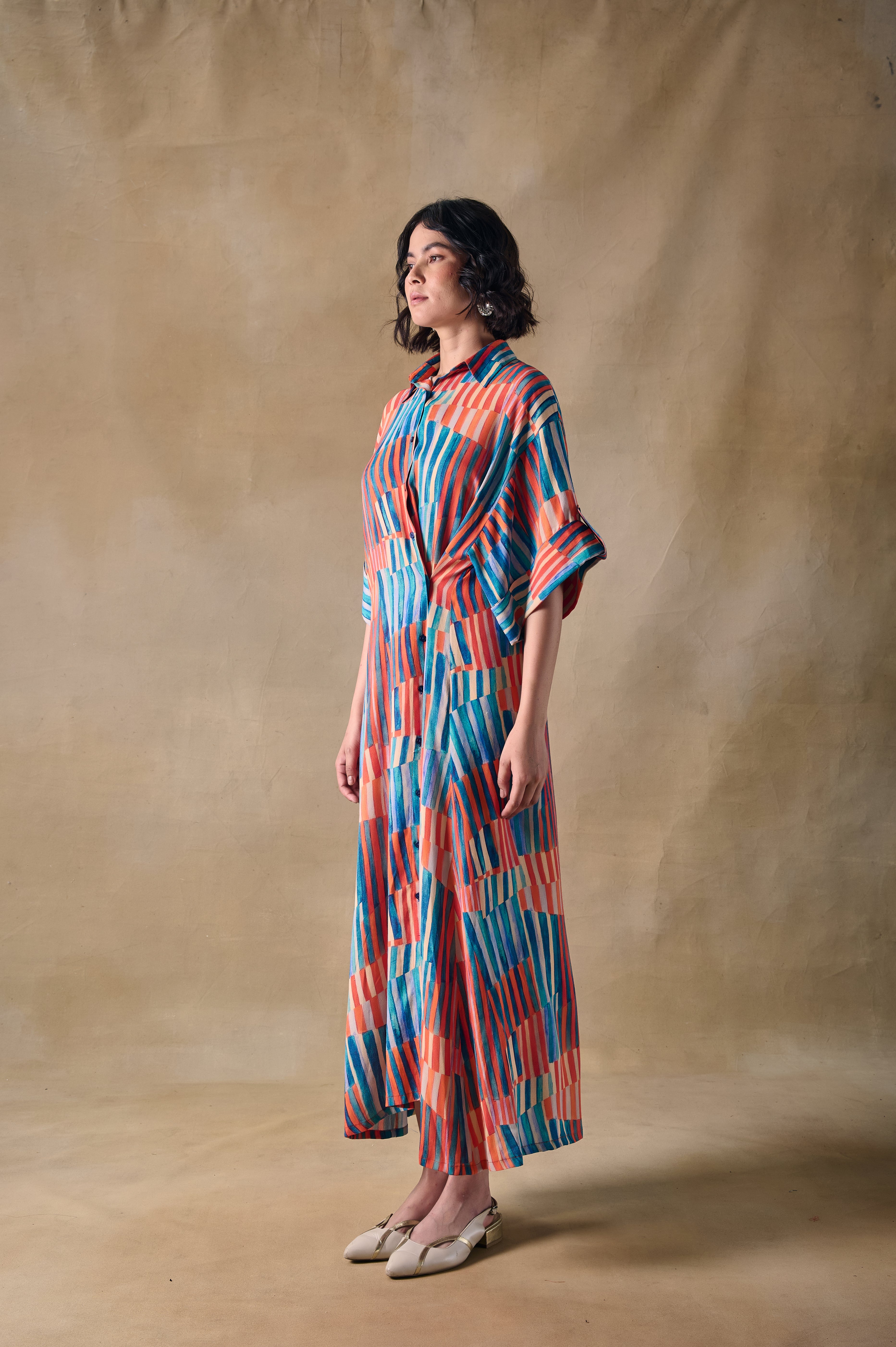 Asilah Stripe Asymmetrical Dress