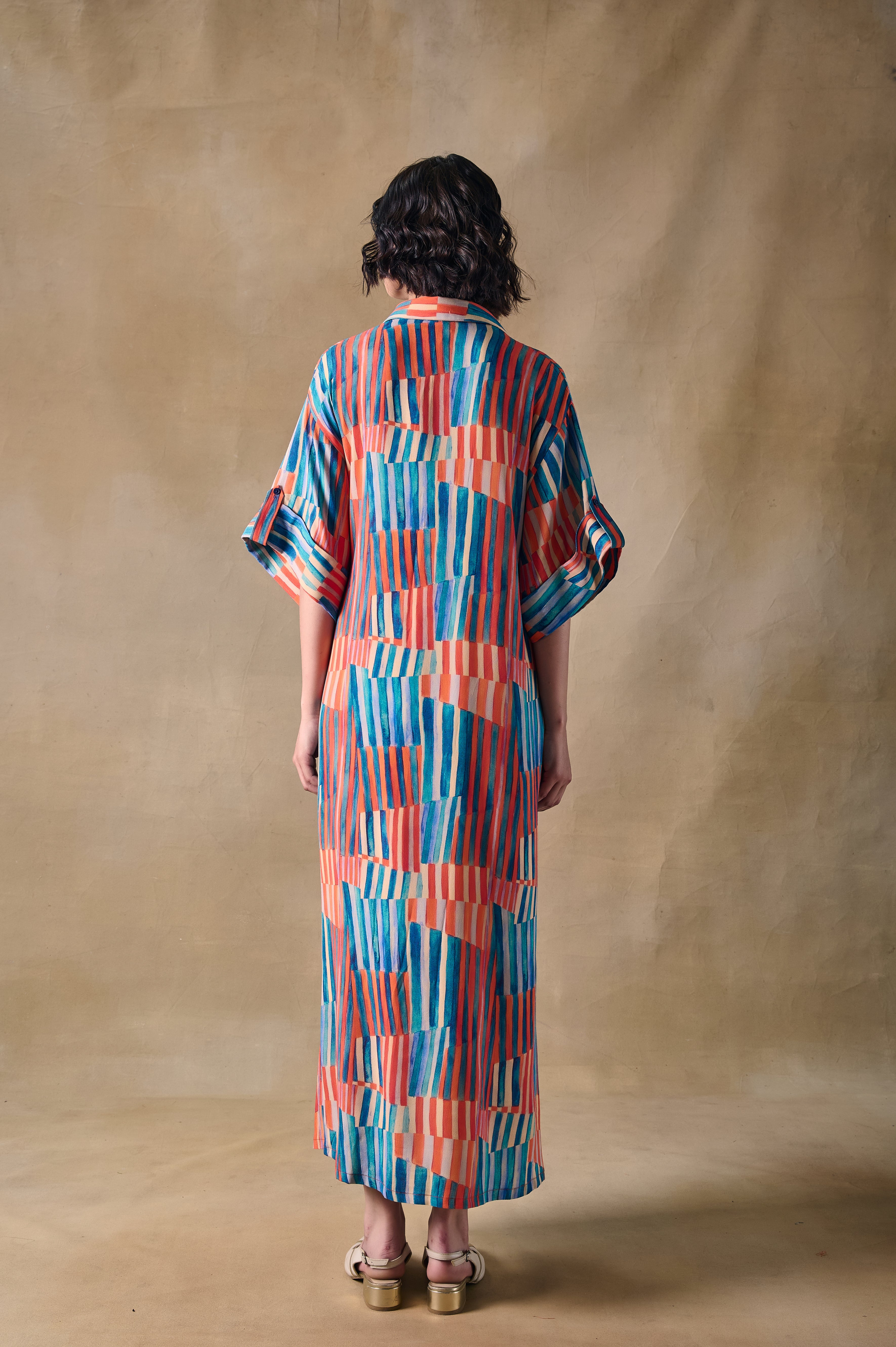 Asilah Stripe Asymmetrical Dress