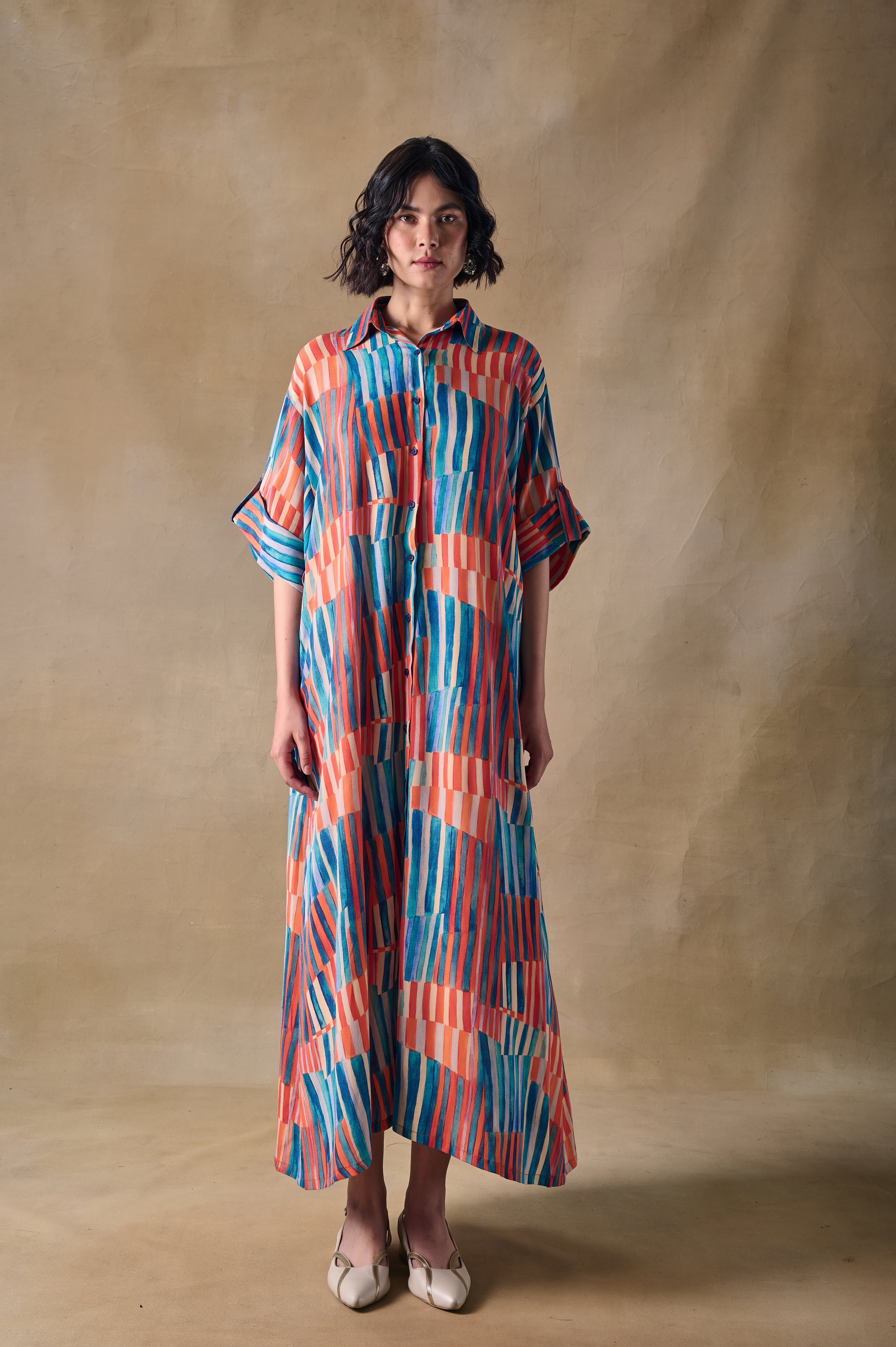 Asilah Stripe Asymmetrical Dress