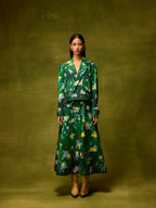 Emerald Bloom Cropped Jacket