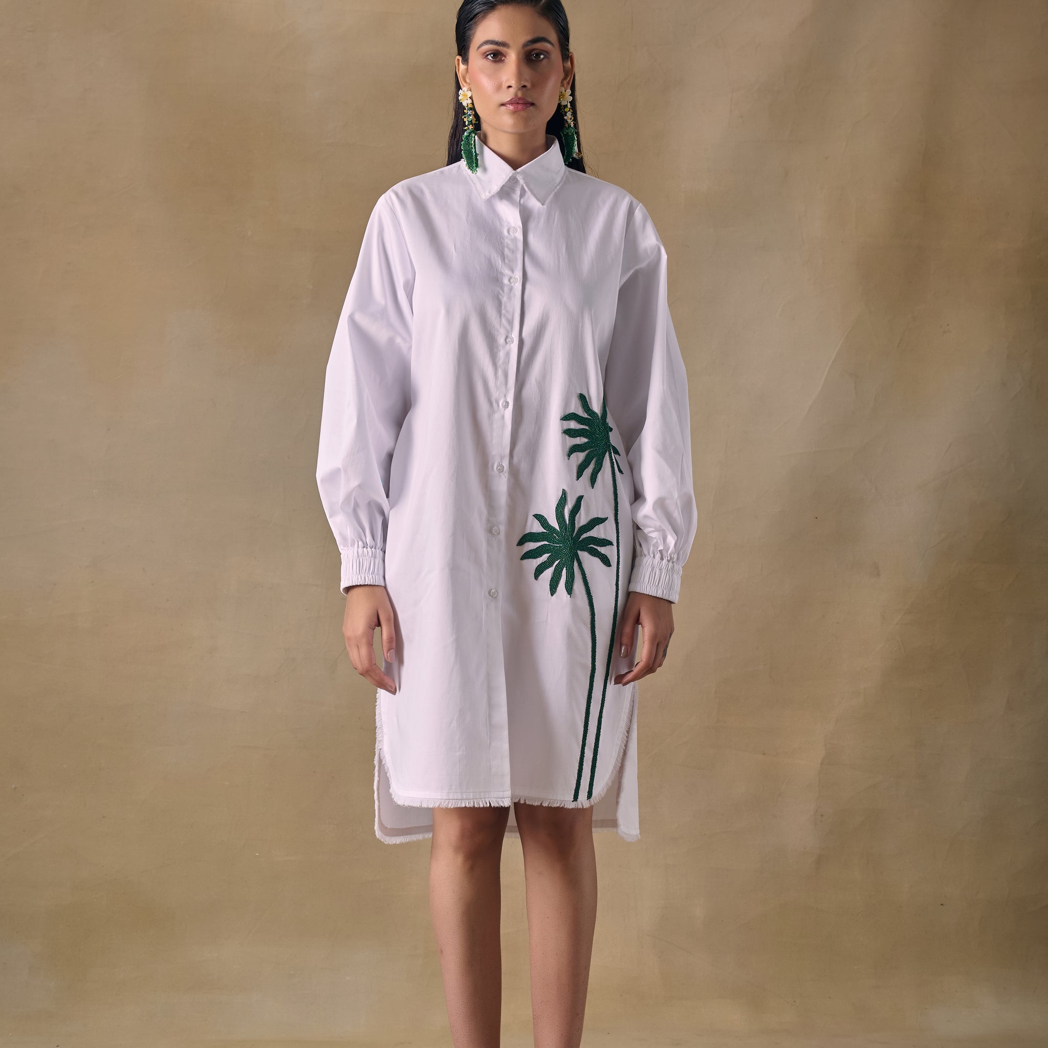 Mirage Palm Shirt Dress