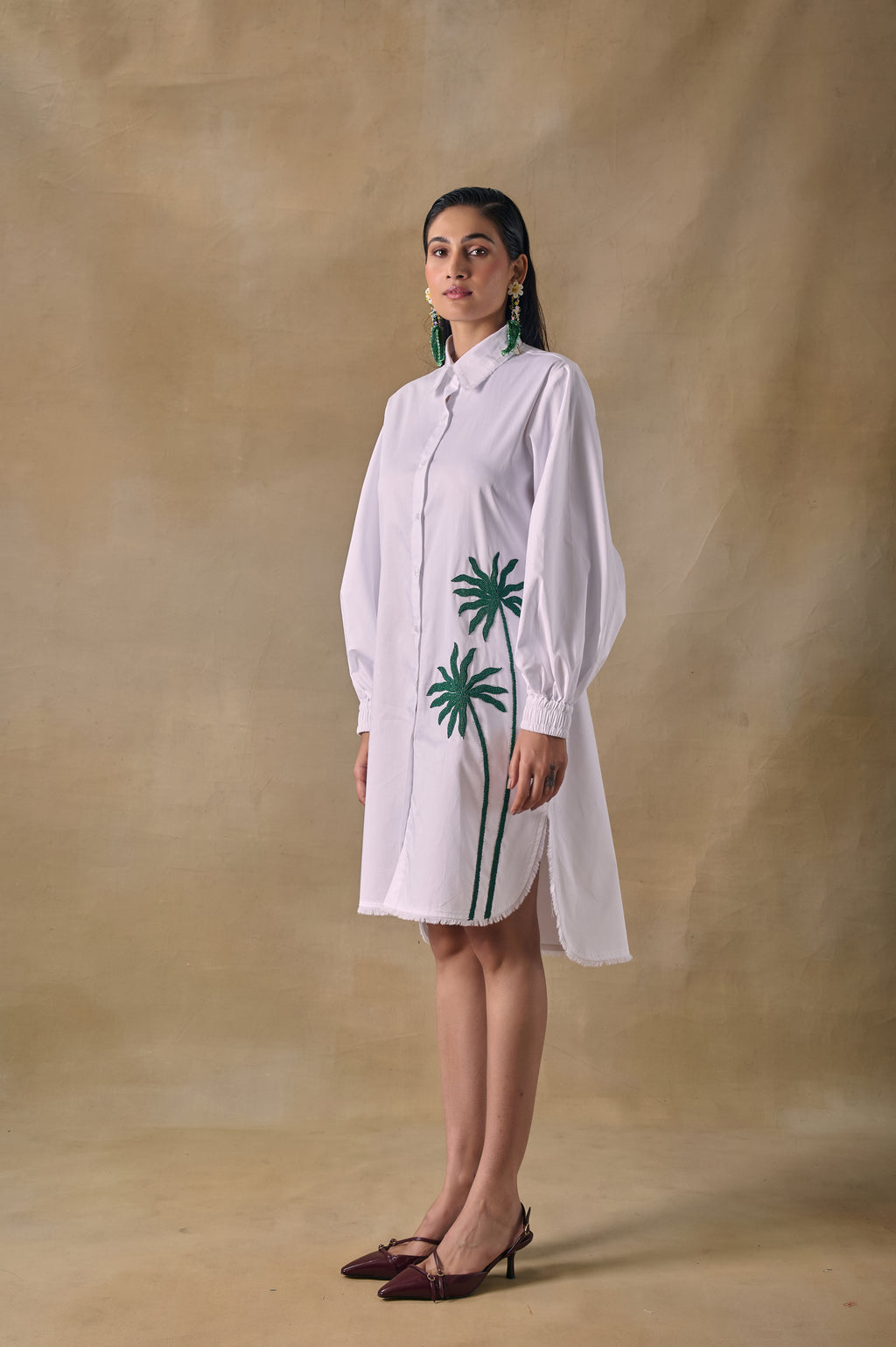 Mirage Palm Shirt Dress