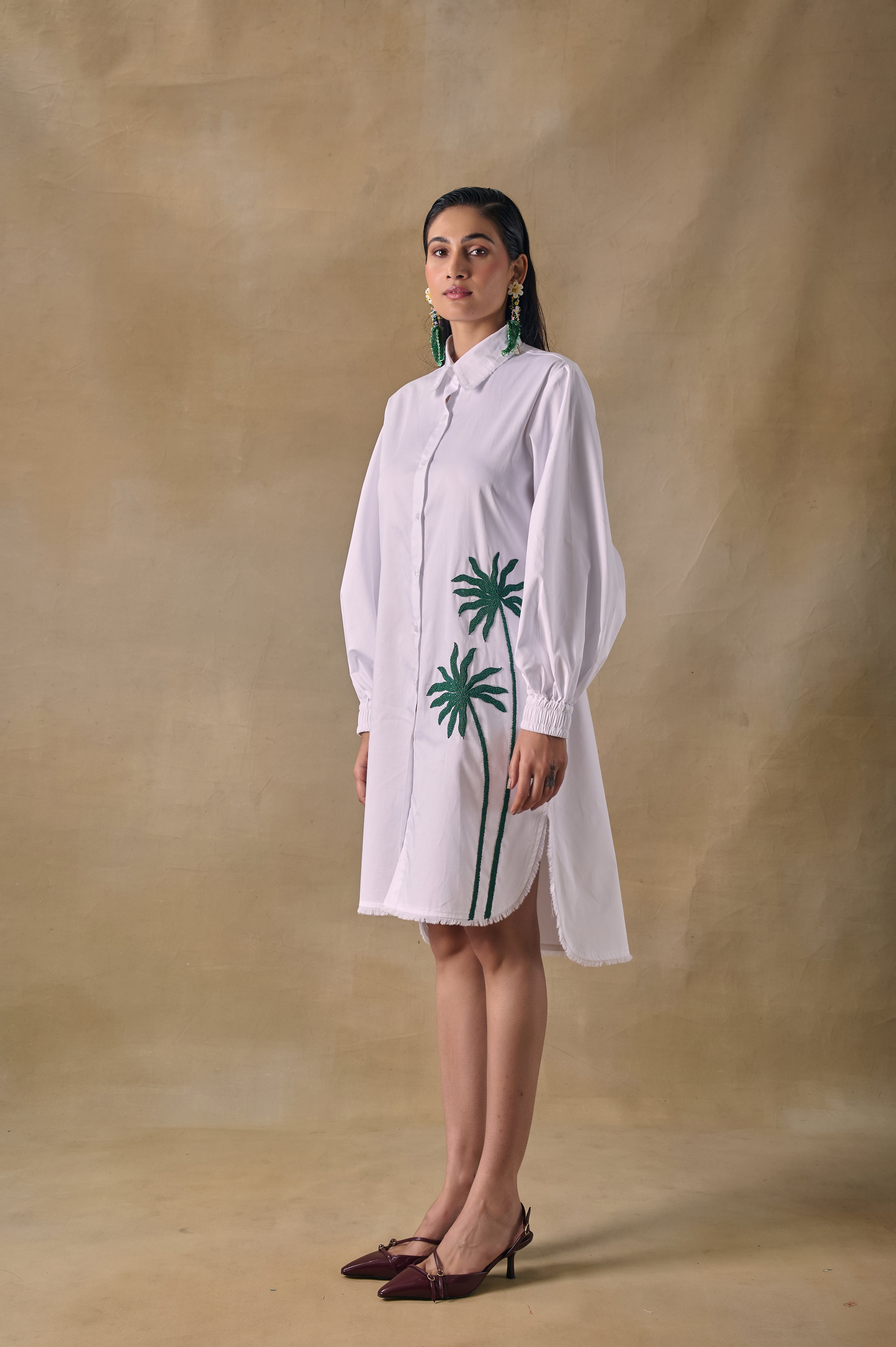 Mirage Palm Shirt Dress