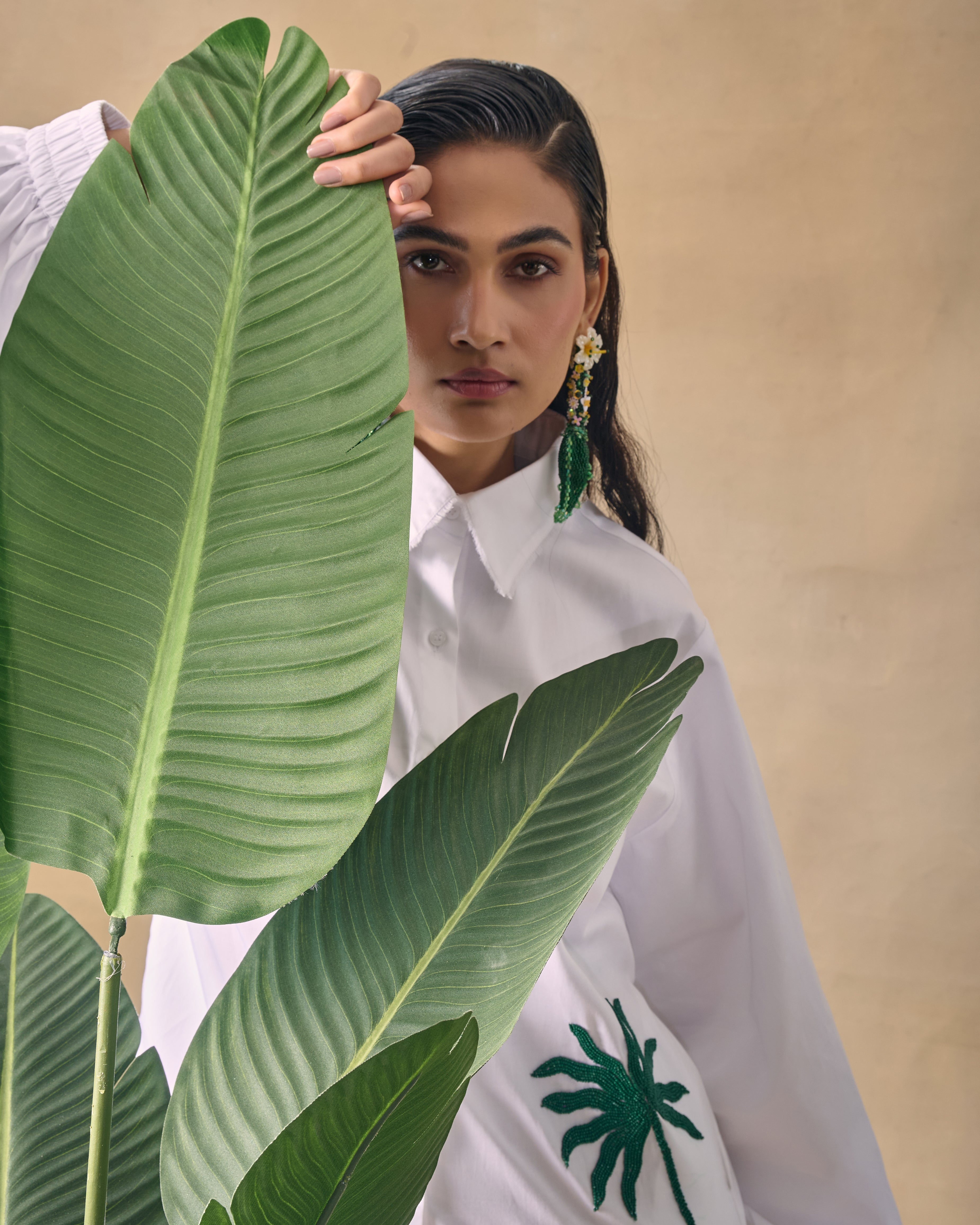 Mirage Palm Shirt Dress