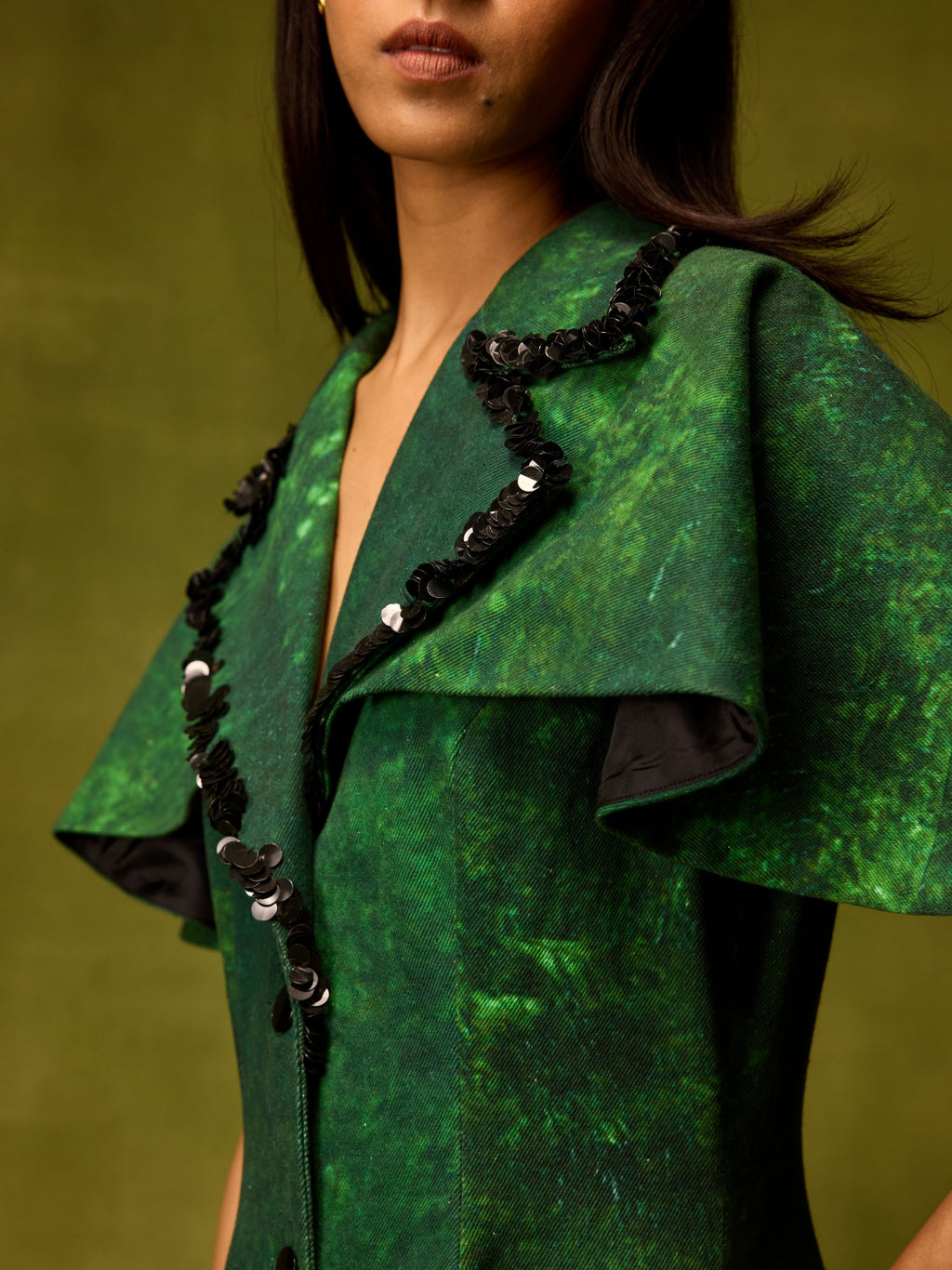 Emerald Muse Cape Dress