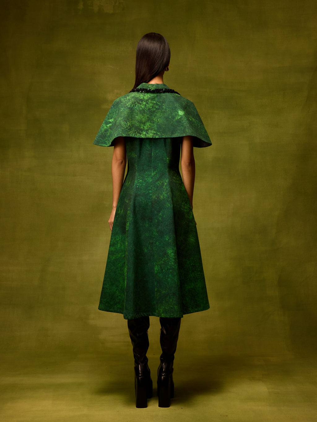 Emerald Muse Cape Dress