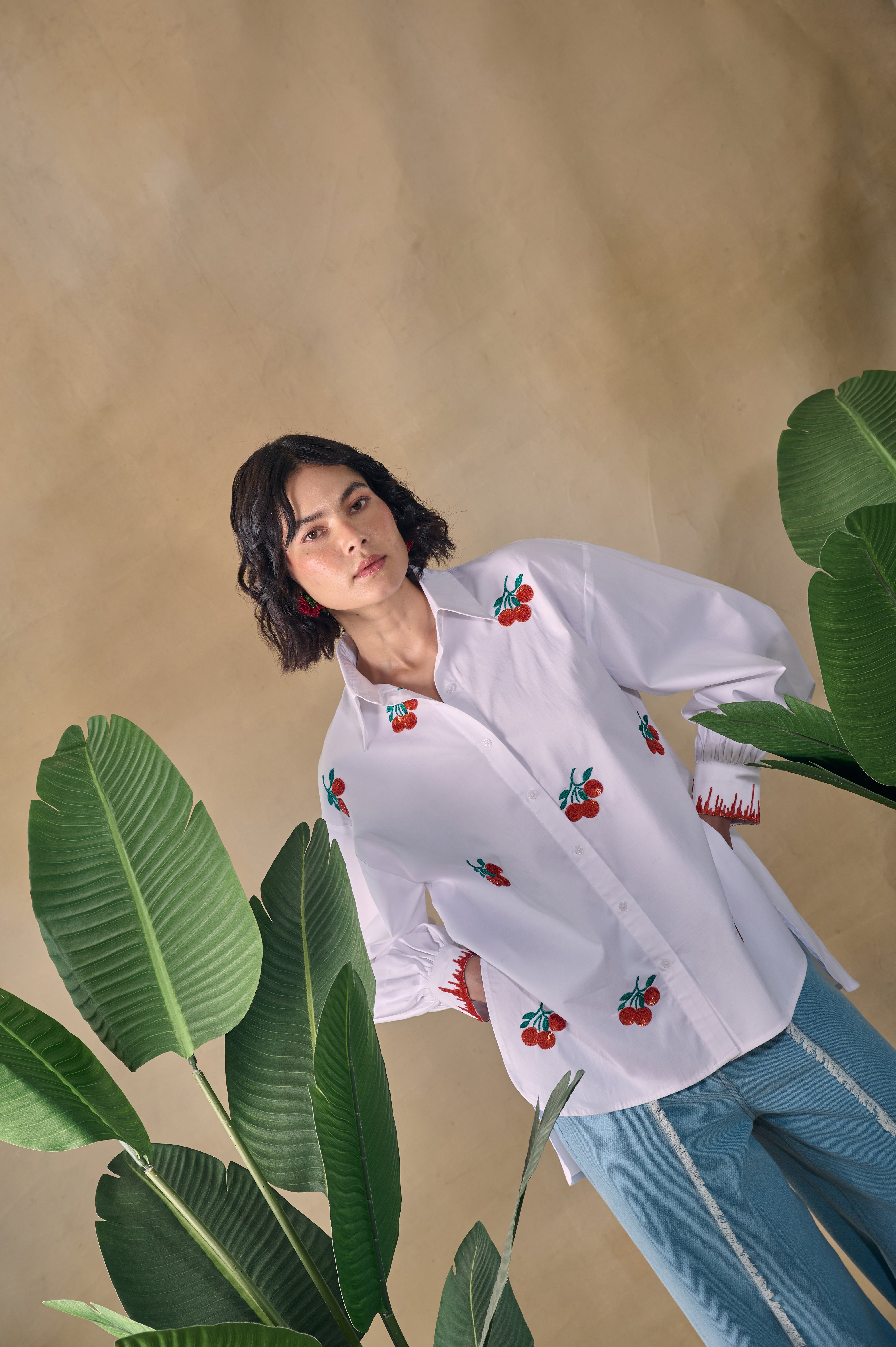 Citrus Blanc Embroidered Shirt