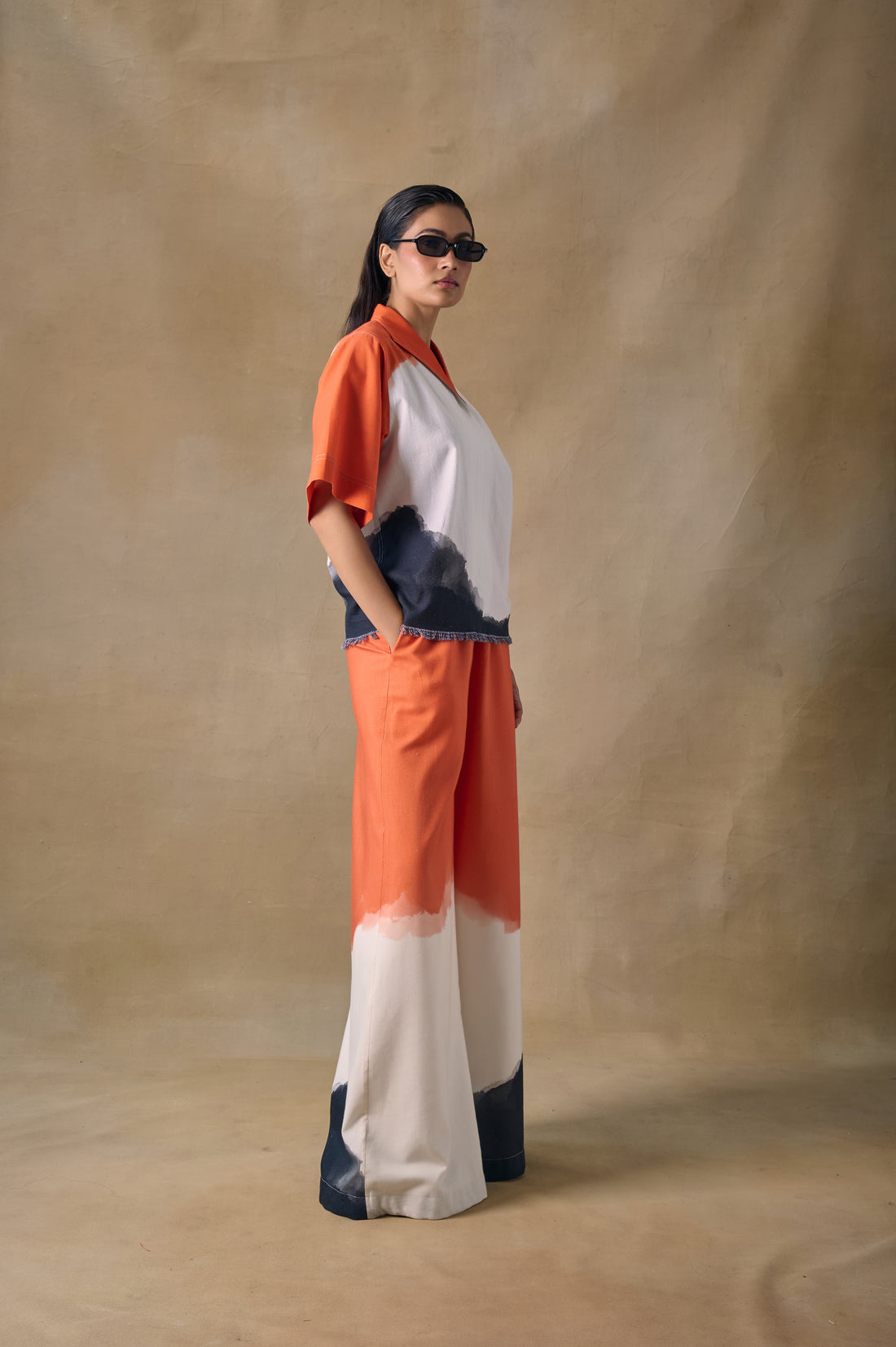 Orange Washed Palazzo Pants