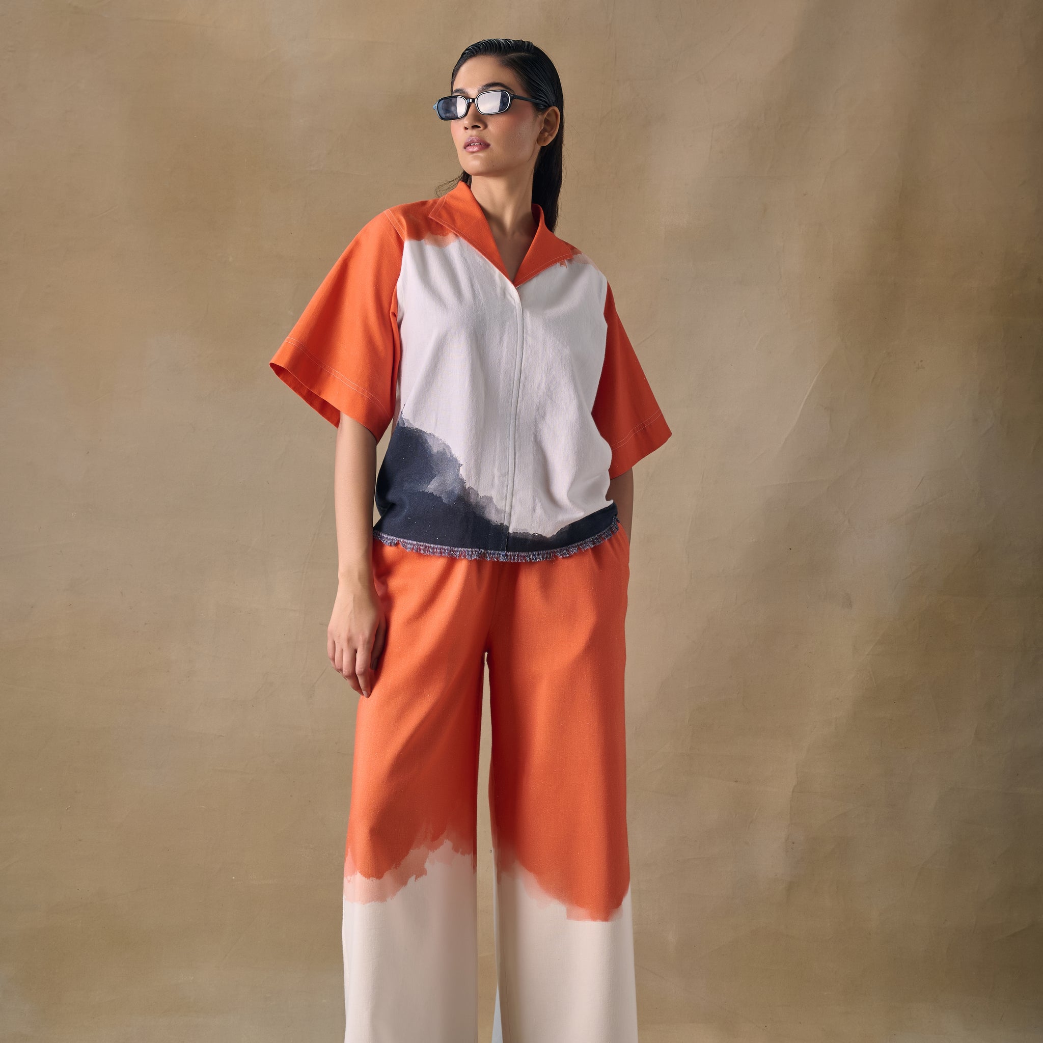 Orange Washed Palazzo Pants