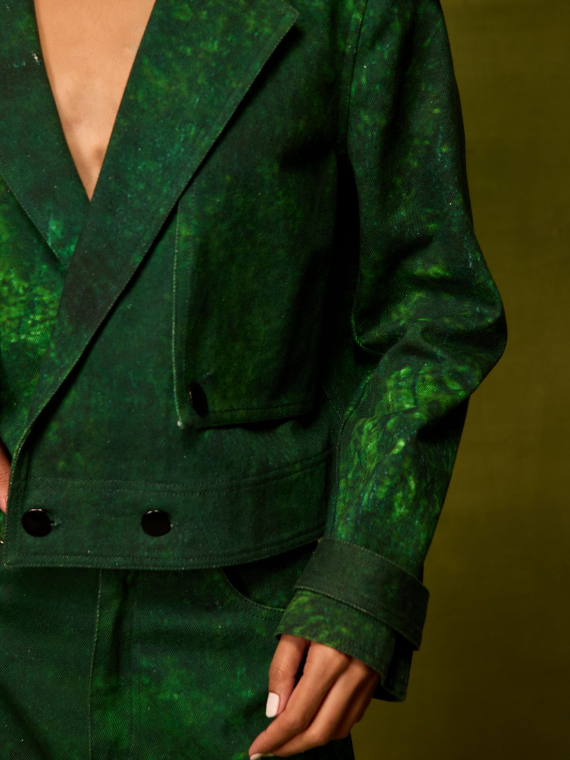 Emerald Muse Cropped Jacket