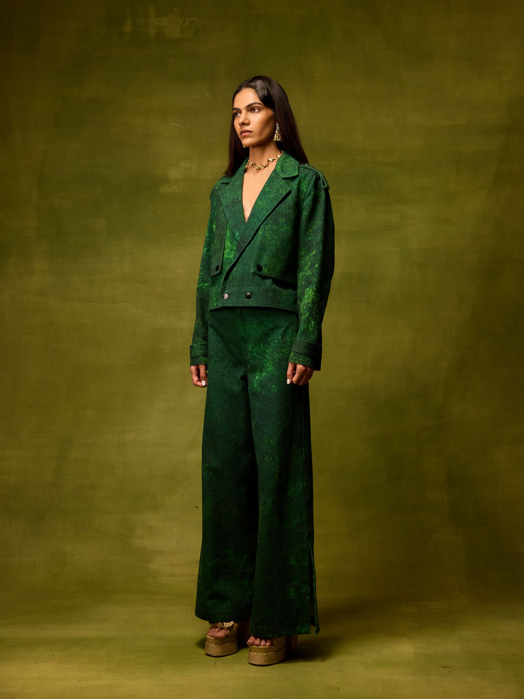 Emerald Muse Cropped Jacket
