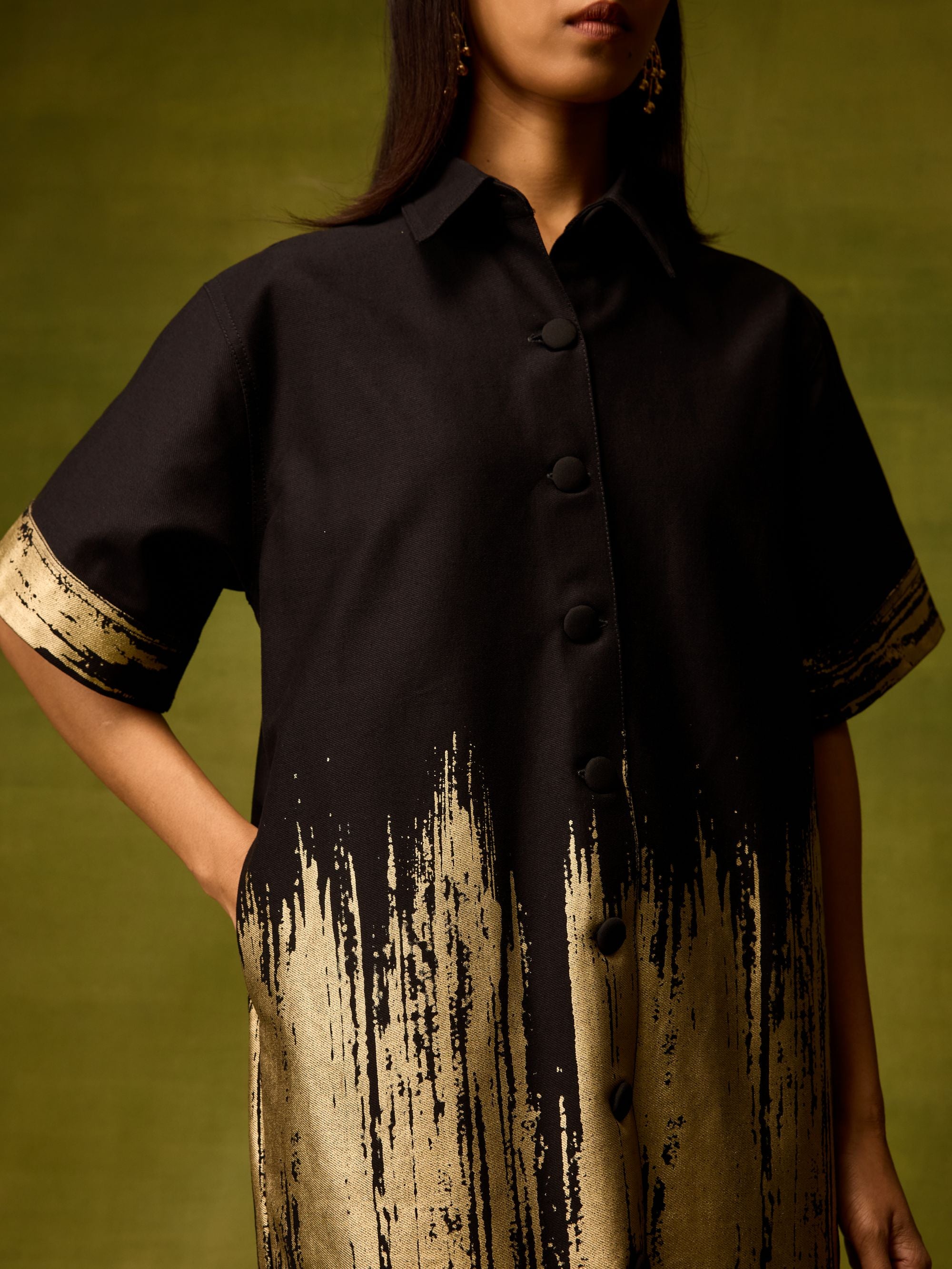 Twilight Gold Shirt Dress