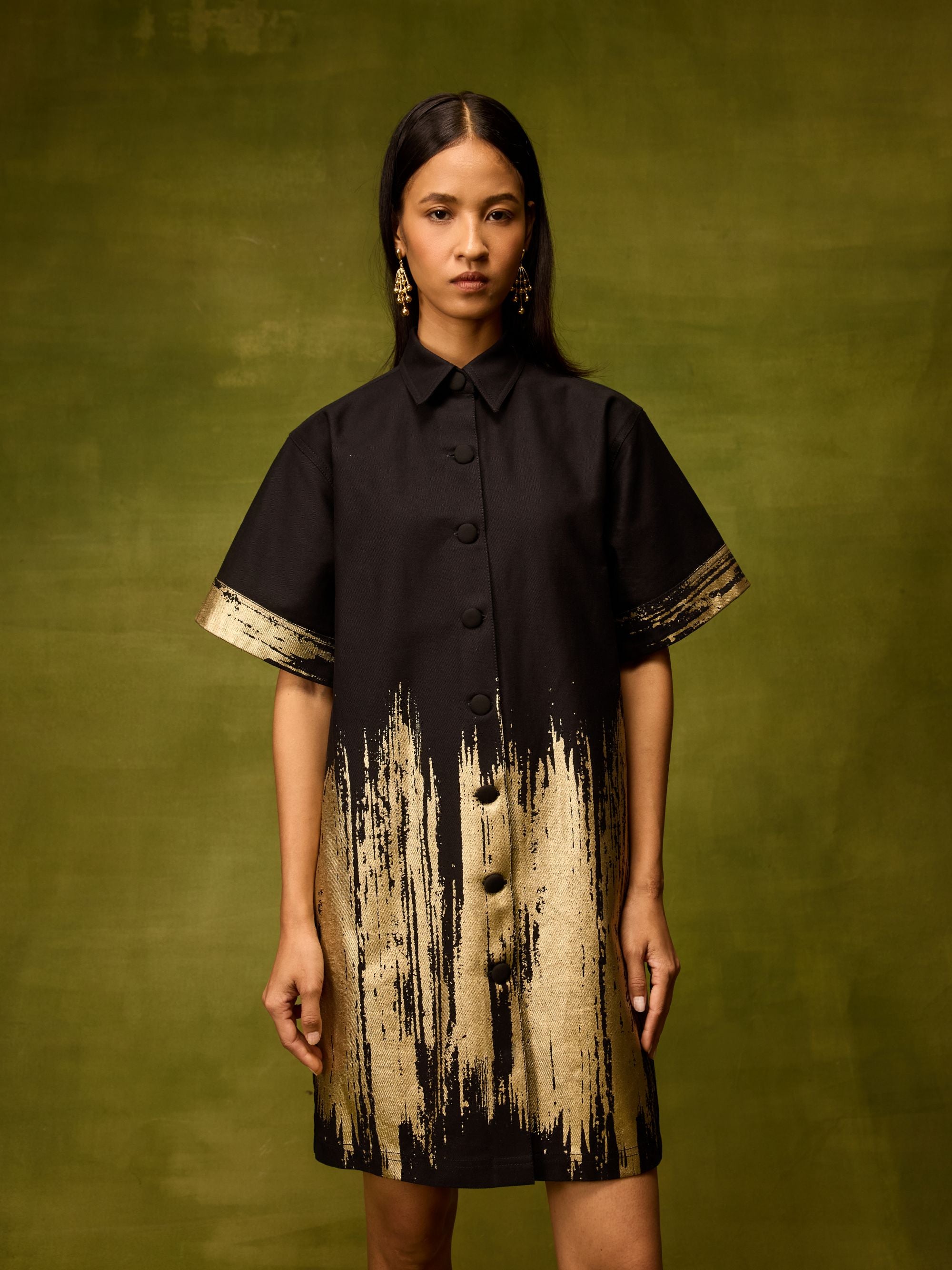 Twilight Gold Shirt Dress