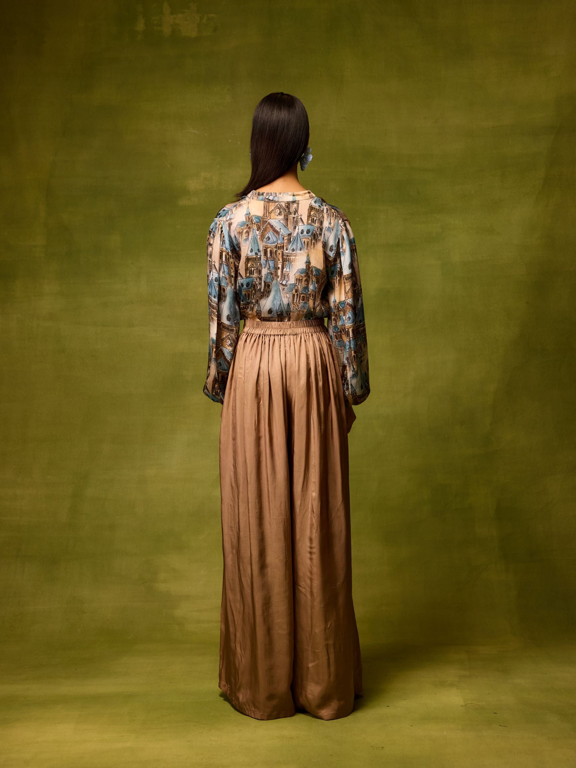 Vienna Beige Flared Pants