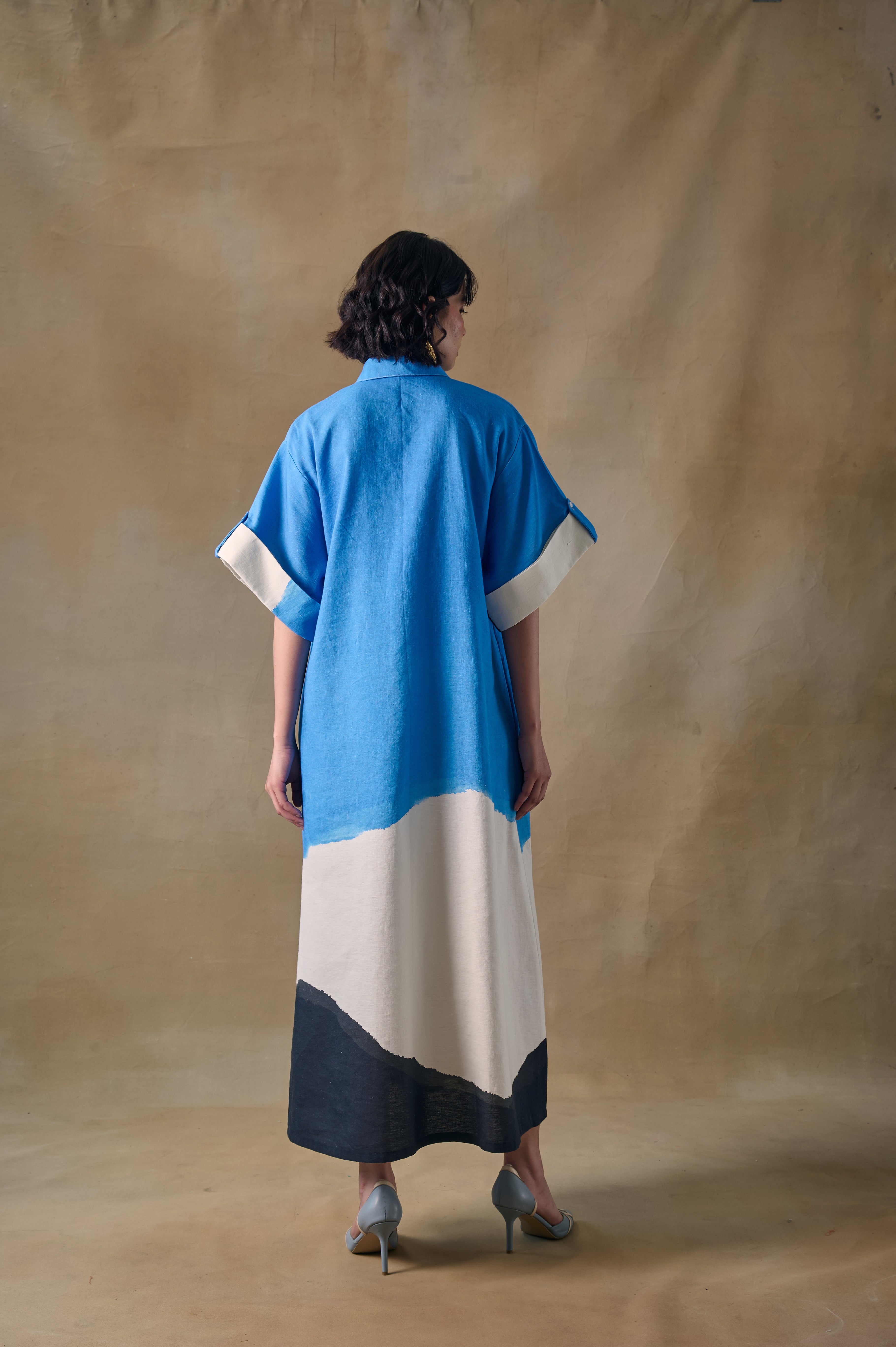 Blue Washed Asymmetrical Dress