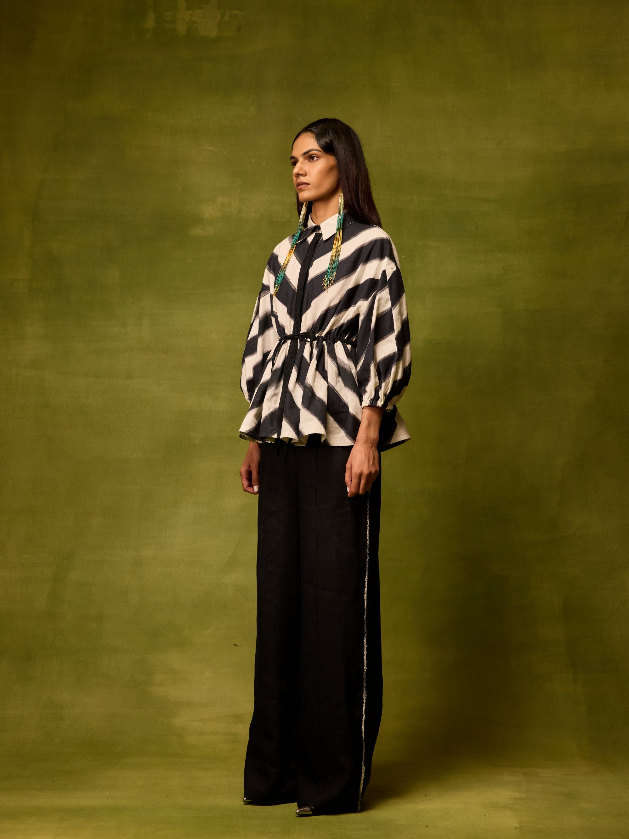 Vienna Stripe Peplum Top