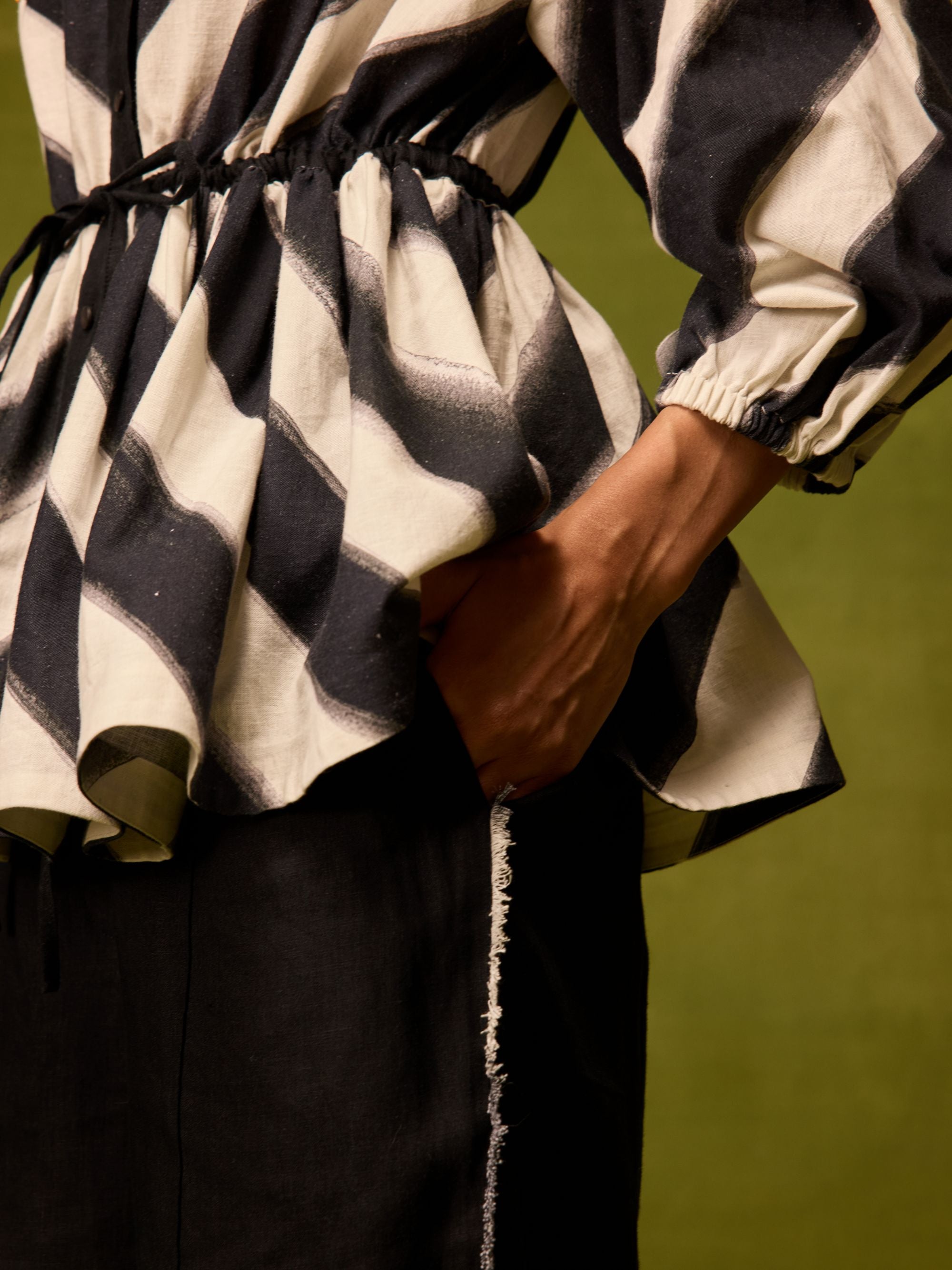 Vienna Stripe Peplum Top