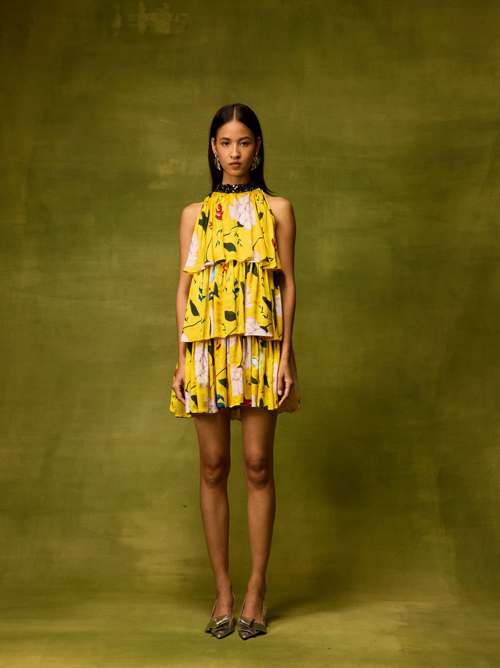 Citrus Bloom Ruffle Dress