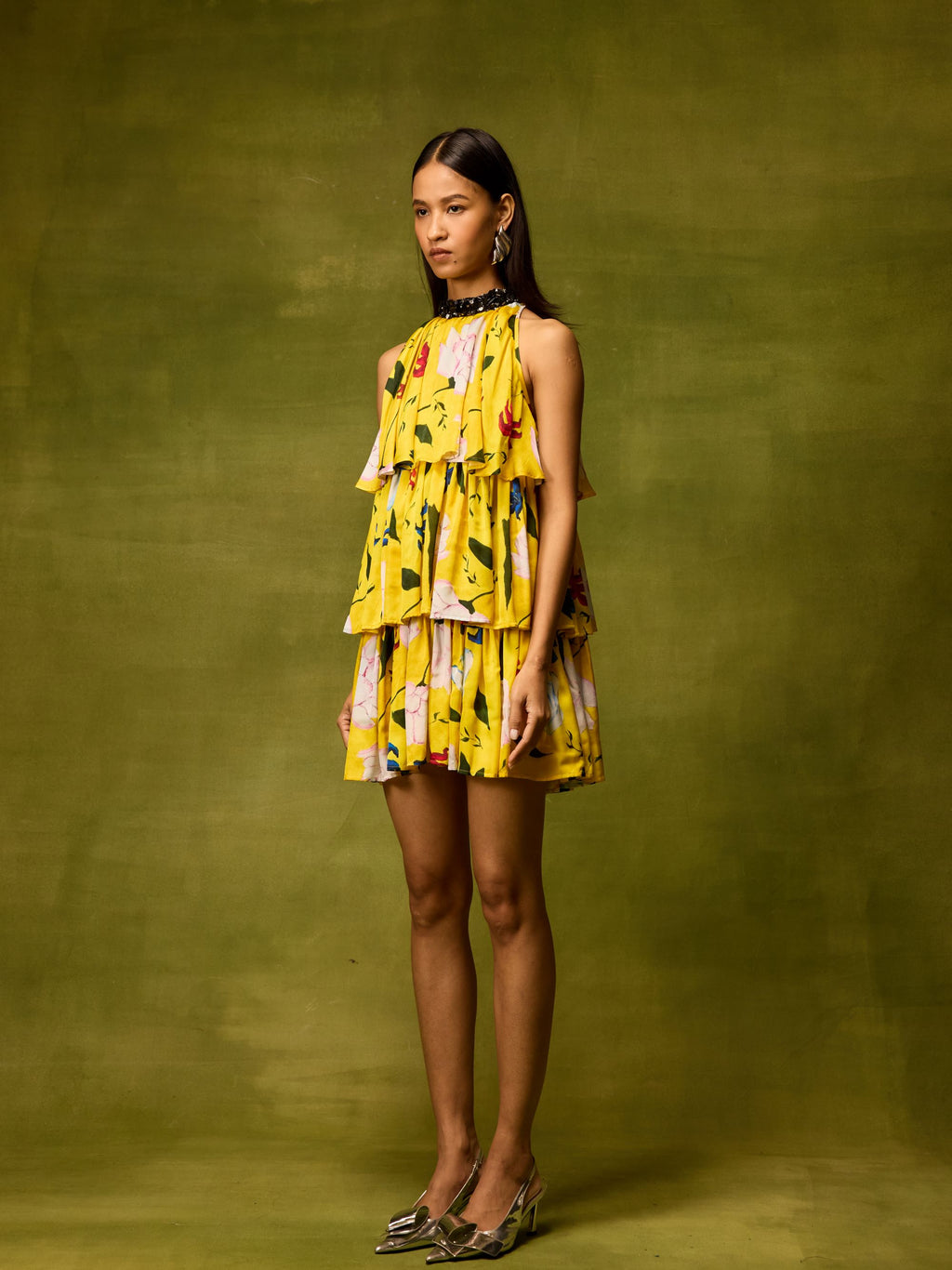 Citrus Bloom Ruffle Dress