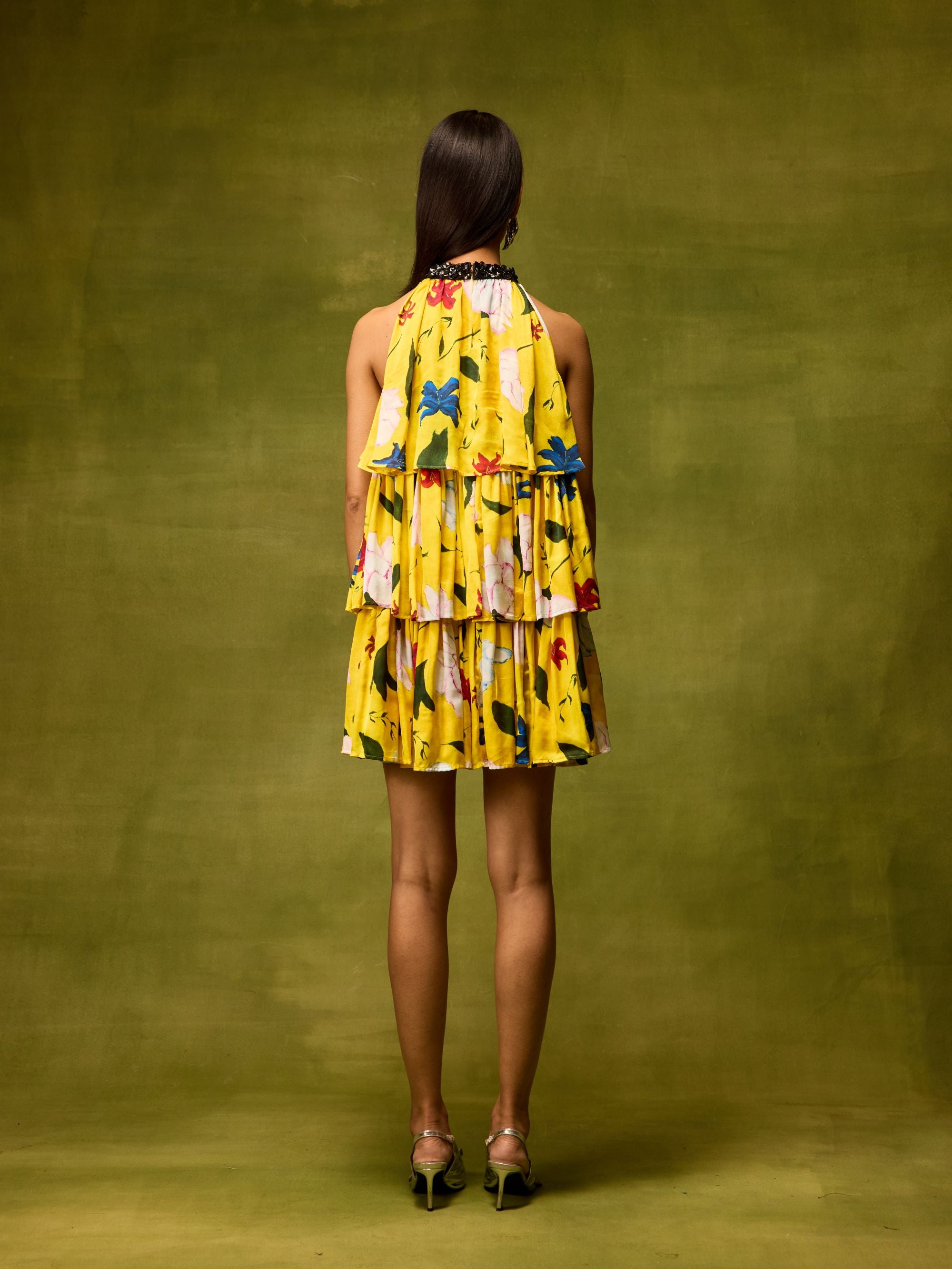 Citrus Bloom Ruffle Dress