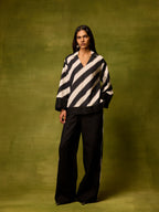 Vienna Stripe Kaftan Top