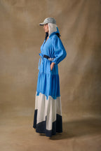 Blue Washed Tiered Dress