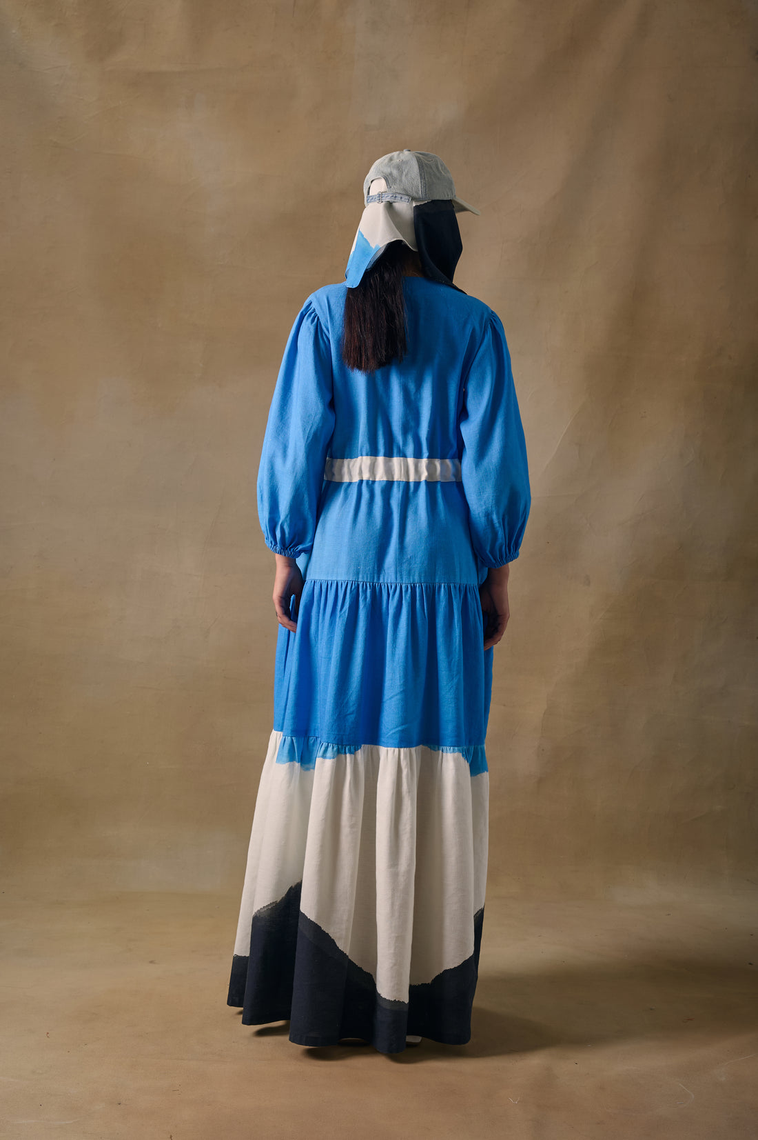 Blue Washed Tiered Dress