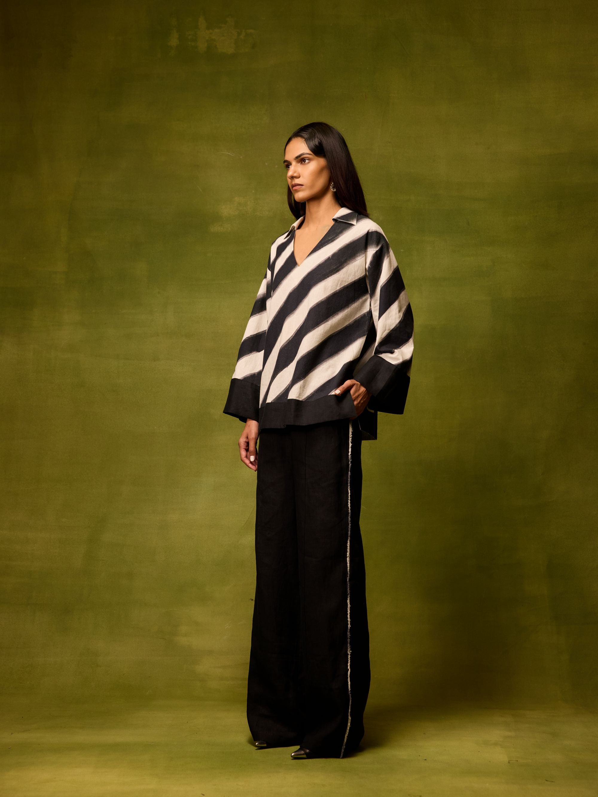 Vienna Stripe Kaftan Top