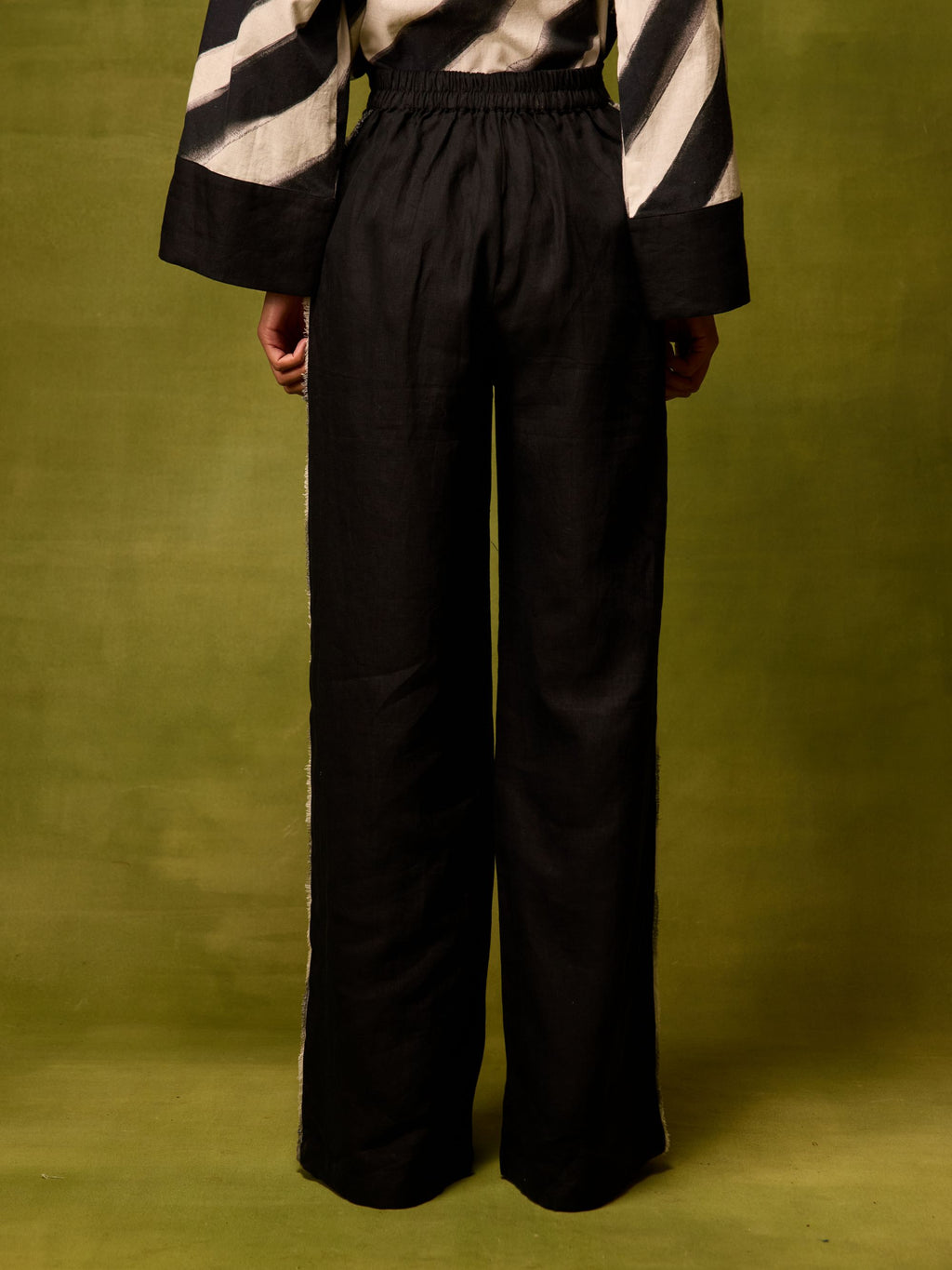 Vienna Black Straight Trousers