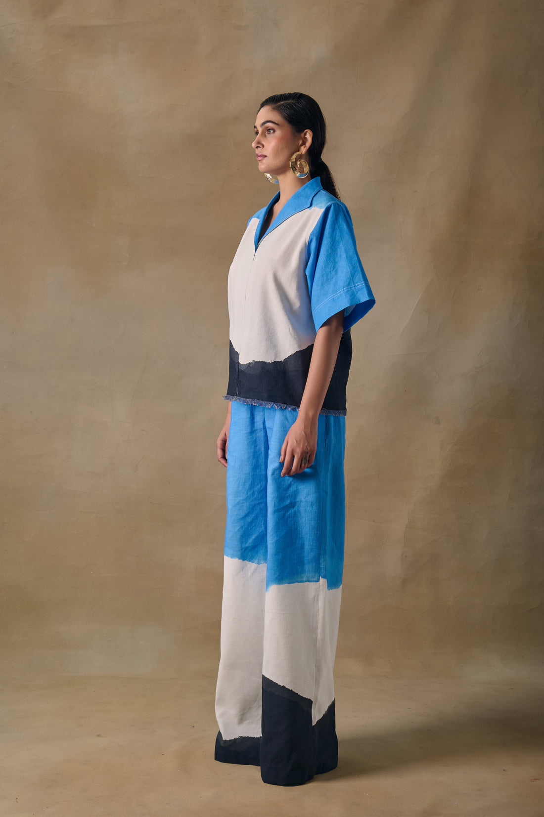 Blue Washed Straight Trousers
