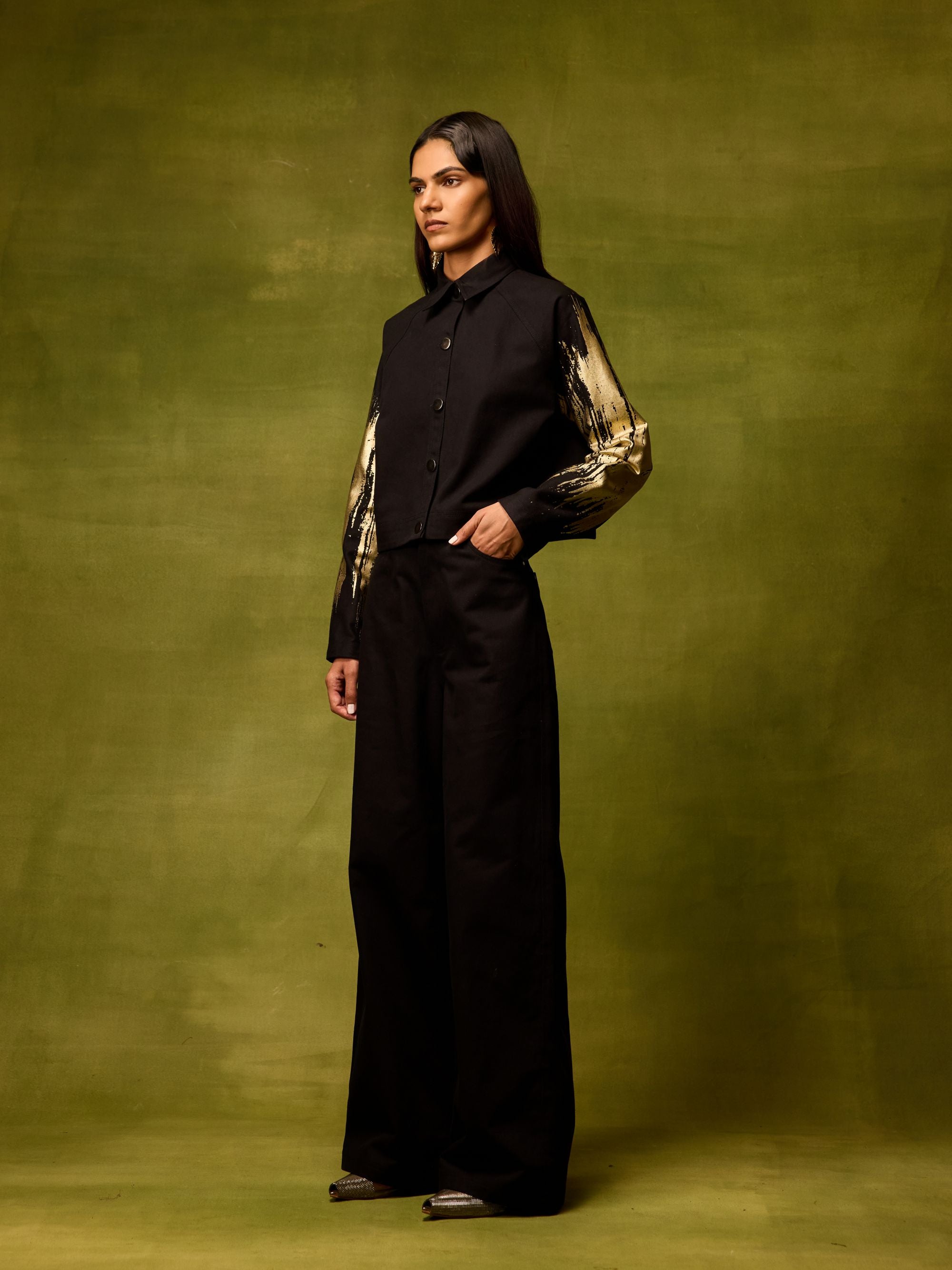 Twilight Black Straight Trousers