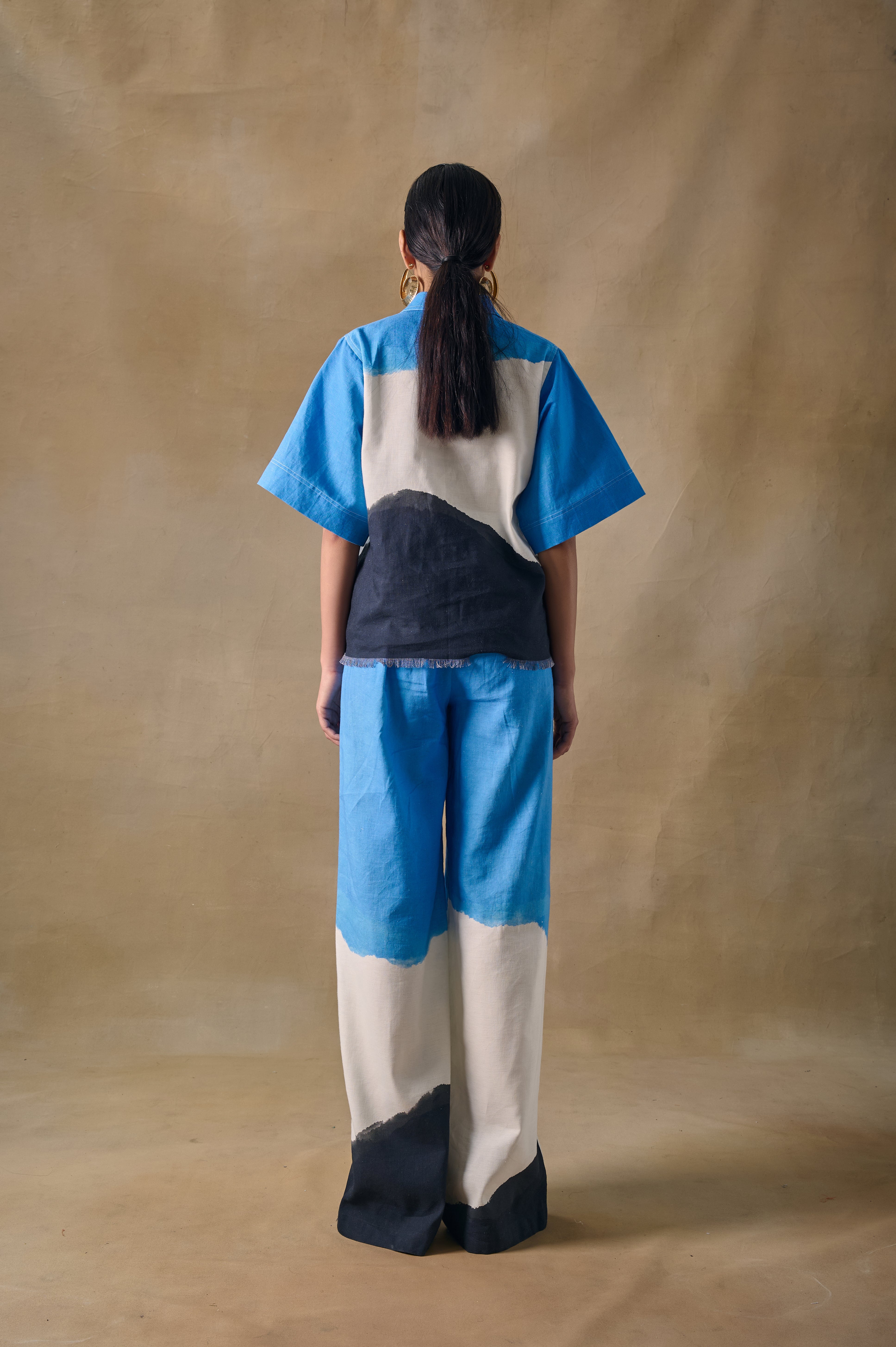Blue Washed Straight Trousers