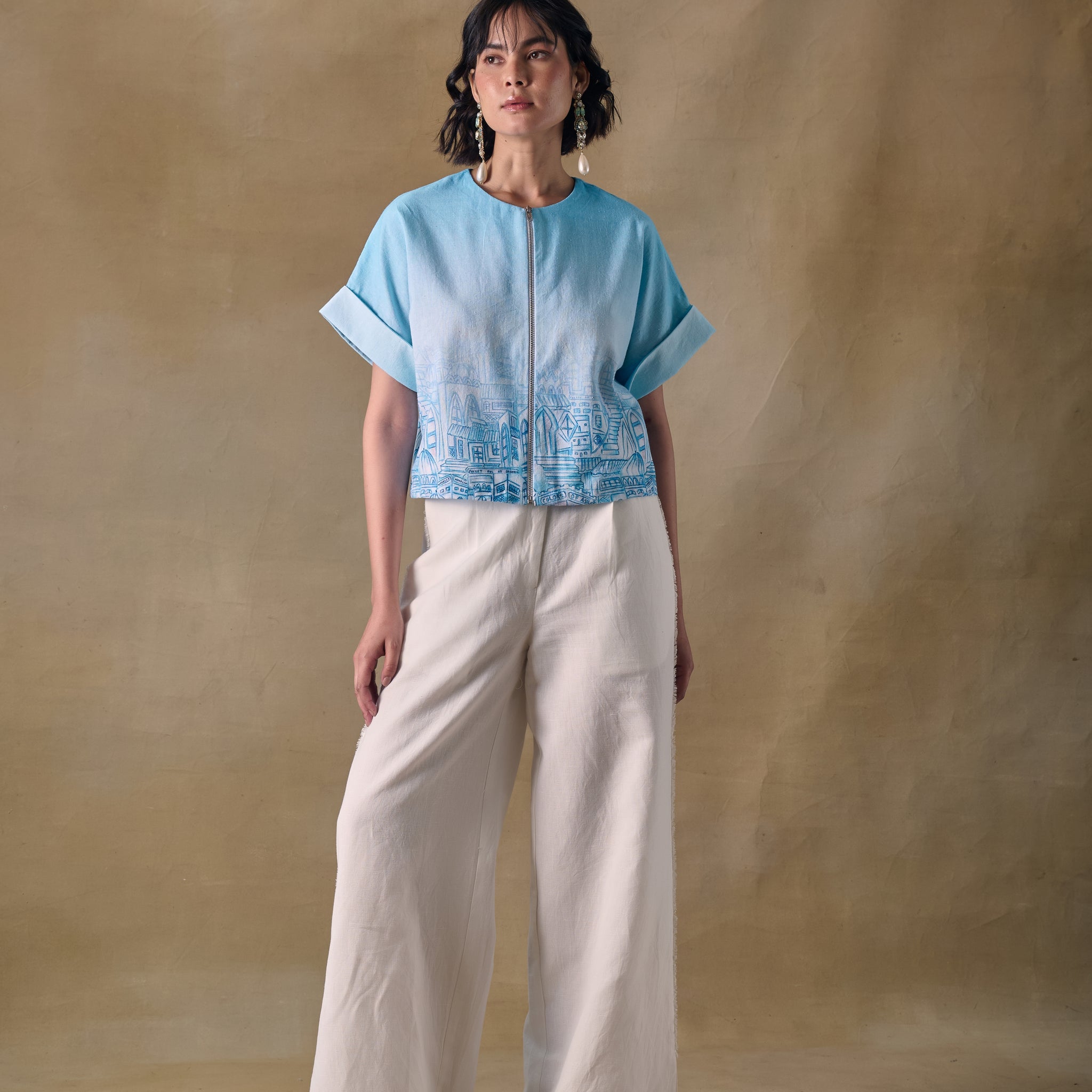 Asilah White Straight Trousers