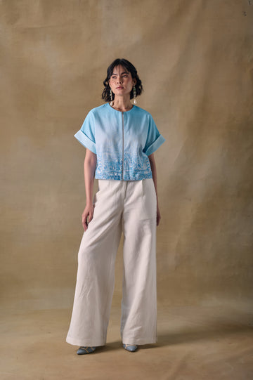 Asilah White Straight Trousers