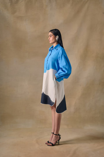 Blue Washed Shirt Dress