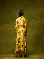Citrus Bloom Wrap Dress