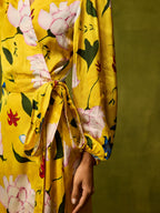Citrus Bloom Wrap Dress
