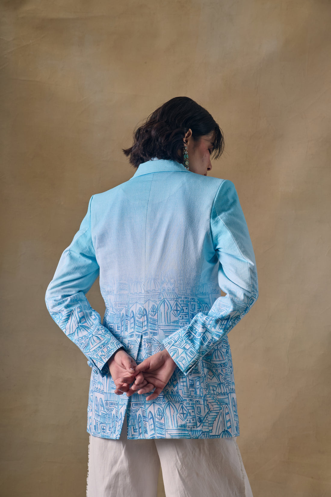 Blue Landscape Gradient Blazer