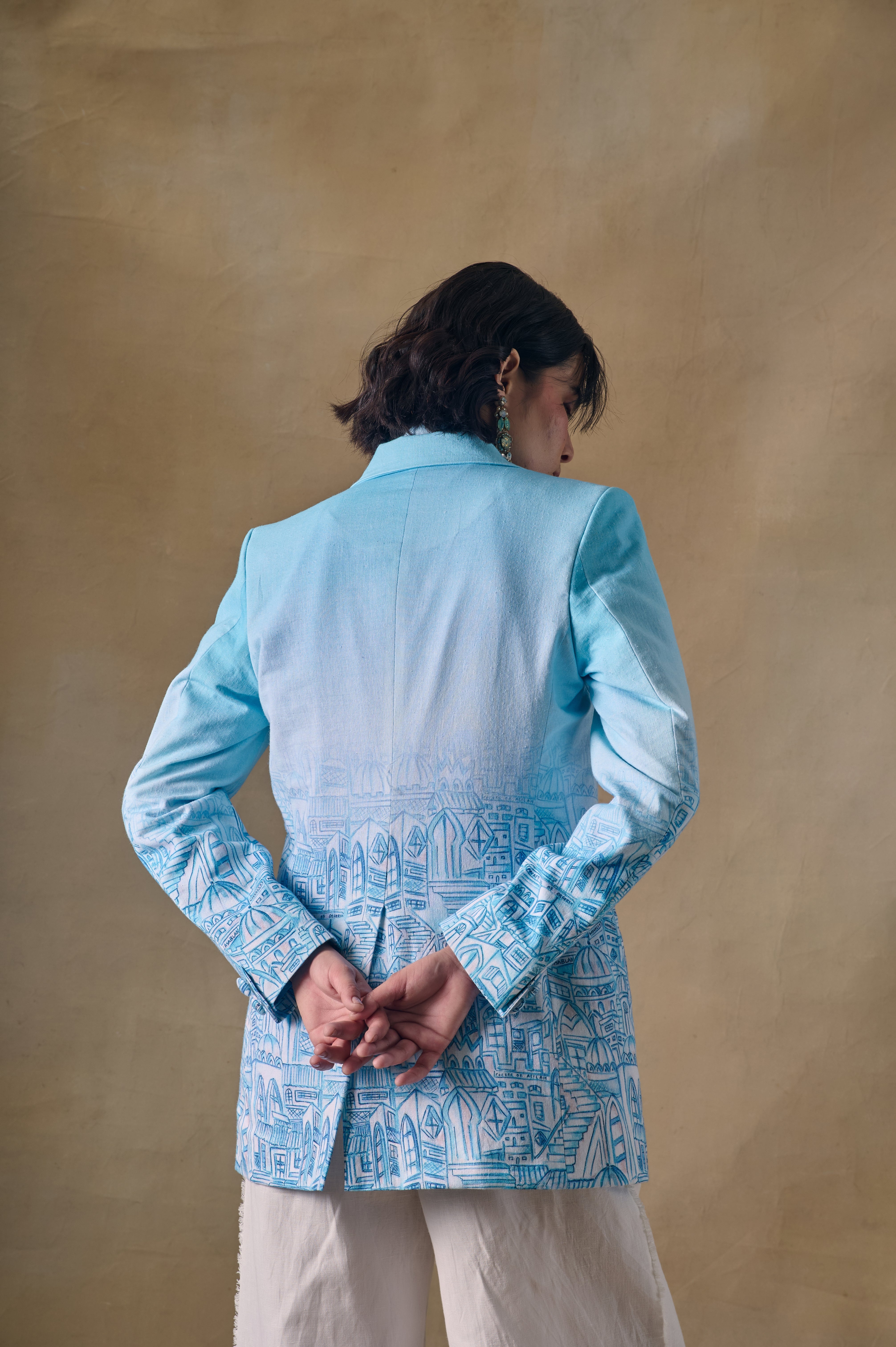 Blue Landscape Gradient Blazer