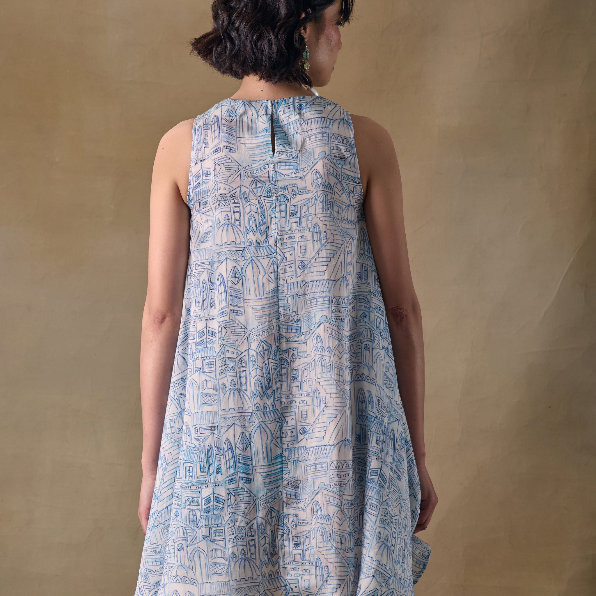 Blue Landscape Monroe Dress