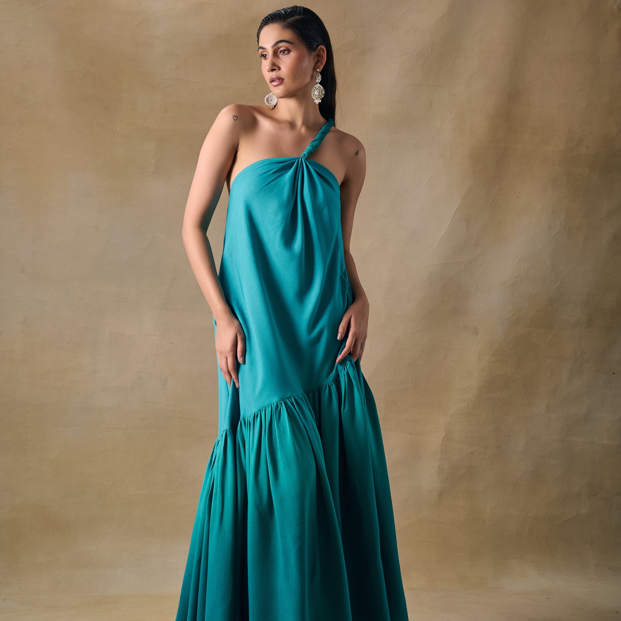 Palm Reverie Ruffle Dress