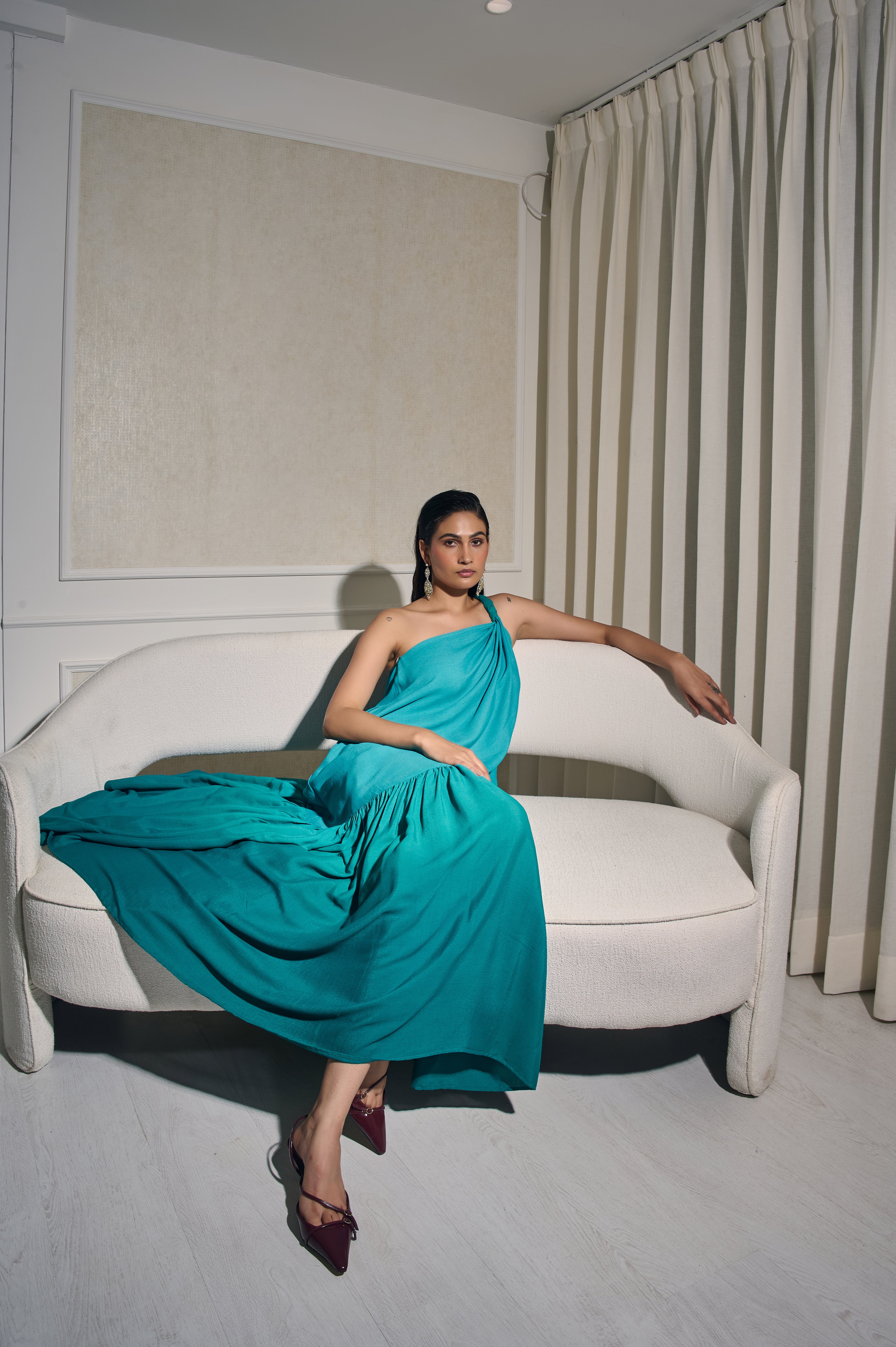 Palm Reverie Ruffle Dress